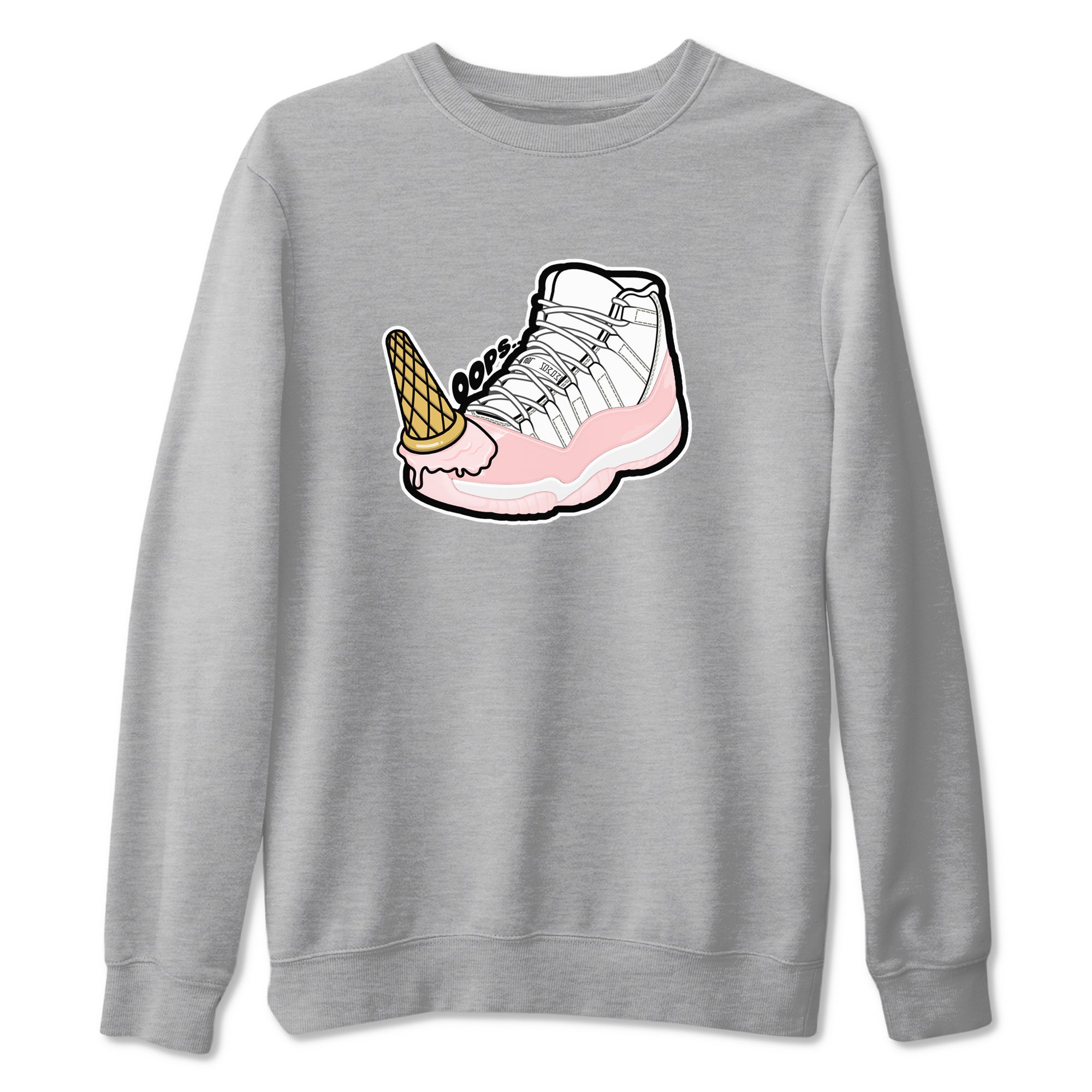 11s Legend Pink shirts to match jordans Dropped Ice Cream sneaker match tees Air Jordan 11 Legend Pink Drip Gear Zone streetwear brand Heather Grey 2 unisex cotton tee