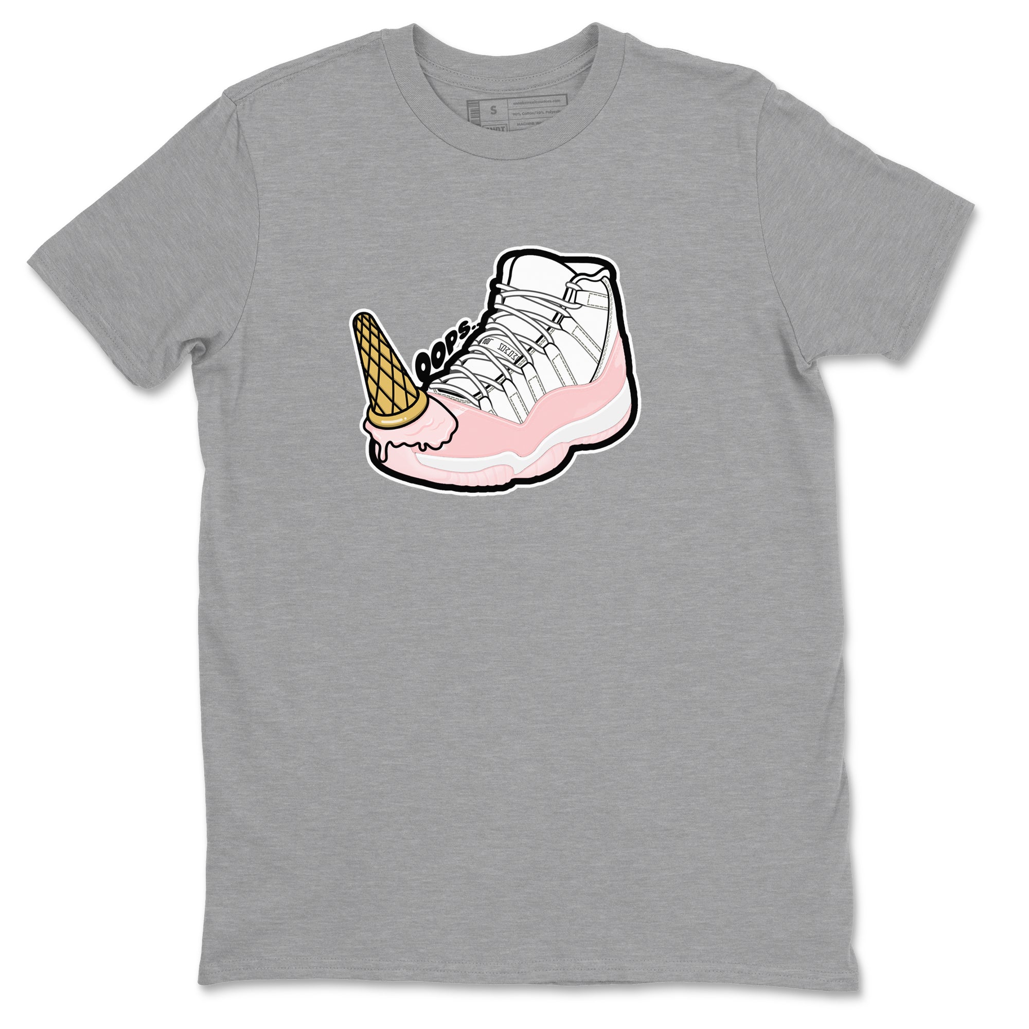 11s Legend Pink shirts to match jordans Dropped Ice Cream sneaker match tees Air Jordan 11 Legend Pink Drip Gear Zone streetwear brand Heather Grey 2 unisex cotton tee
