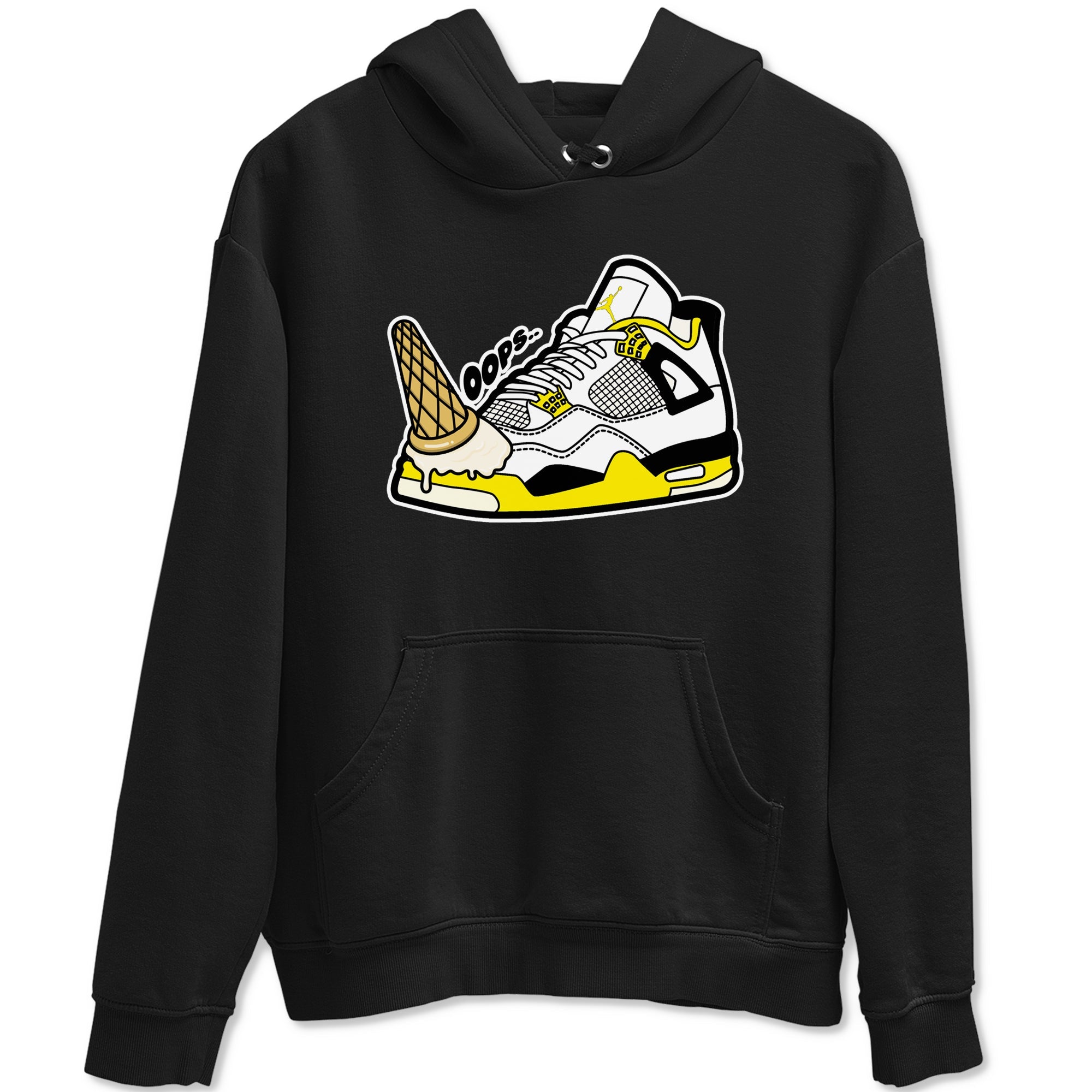 AJ4 Vivid Sulfur shirt to match jordans Dropped Ice Cream sneaker tees Air Jordan 4 Vivid Sulfur Drip Gear Zone unisex cotton Black 2 crew neck shirt