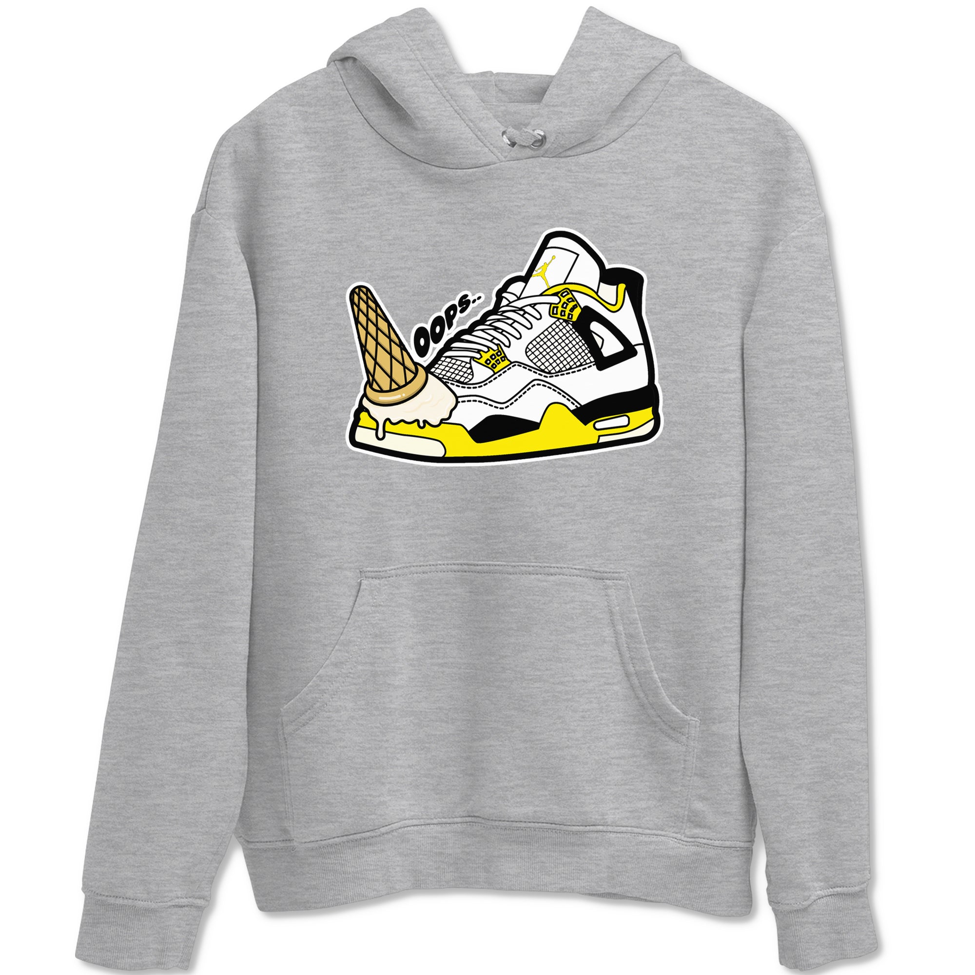 AJ4 Vivid Sulfur shirt to match jordans Dropped Ice Cream sneaker tees Air Jordan 4 Vivid Sulfur Drip Gear Zone unisex cotton Heather Grey 2 crew neck shirt