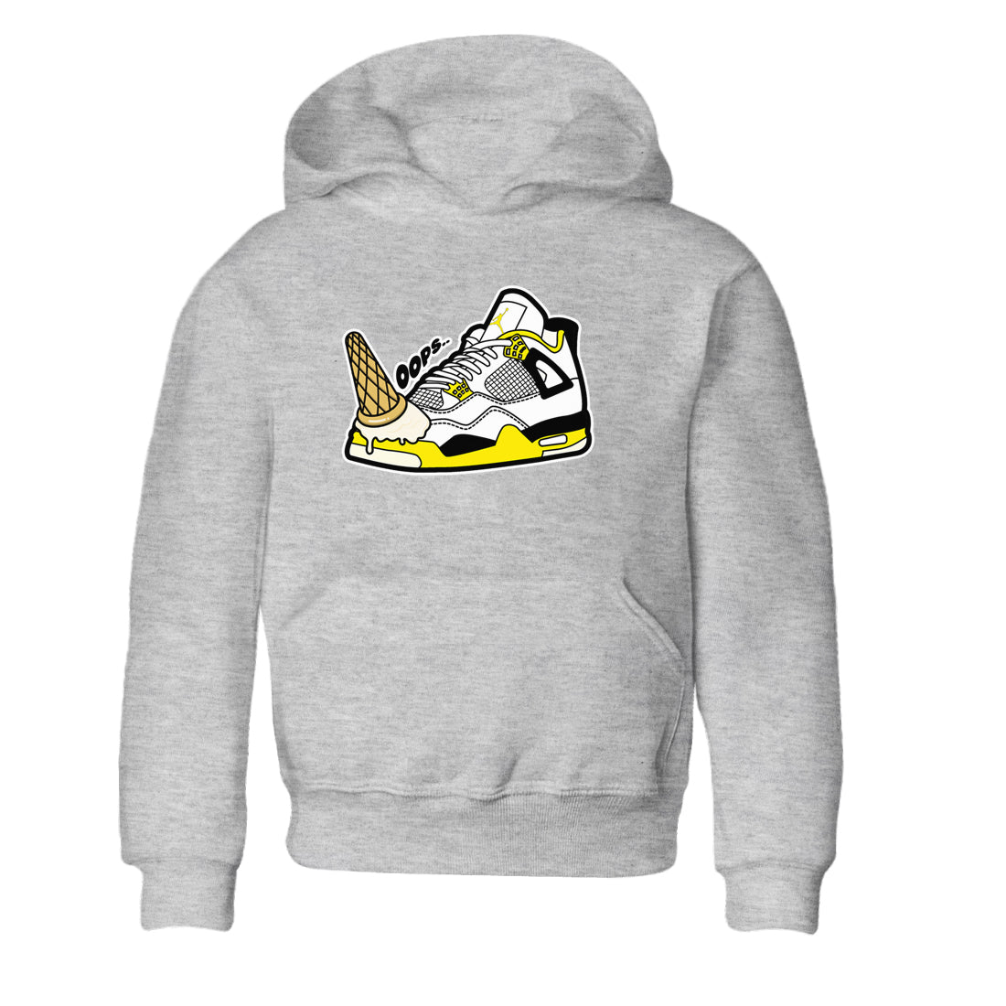 AJ4 Vivid Sulfur shirt to match jordans Dropped Ice Cream sneaker tees Air Jordan 4 Vivid Sulfur Drip Gear Zone baby toddler Heather Grey 2 cotton Shirt