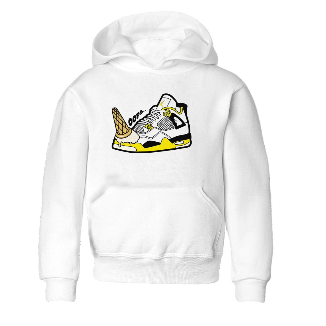 AJ4 Vivid Sulfur shirt to match jordans Dropped Ice Cream sneaker tees Air Jordan 4 Vivid Sulfur Drip Gear Zone baby toddler White 2 cotton Shirt