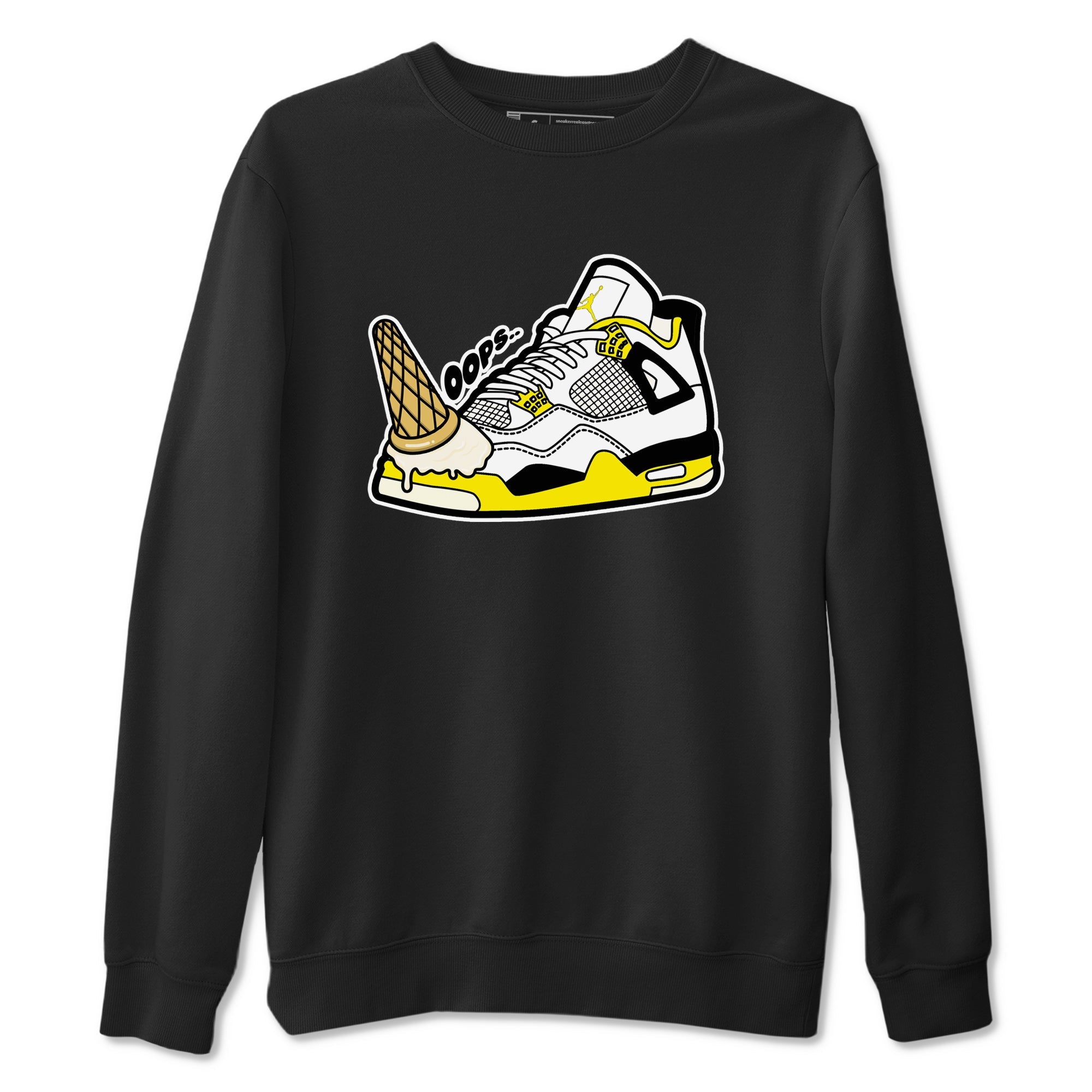 AJ4 Vivid Sulfur shirt to match jordans Dropped Ice Cream sneaker tees Air Jordan 4 Vivid Sulfur Drip Gear Zone unisex cotton Black 2 crew neck shirt