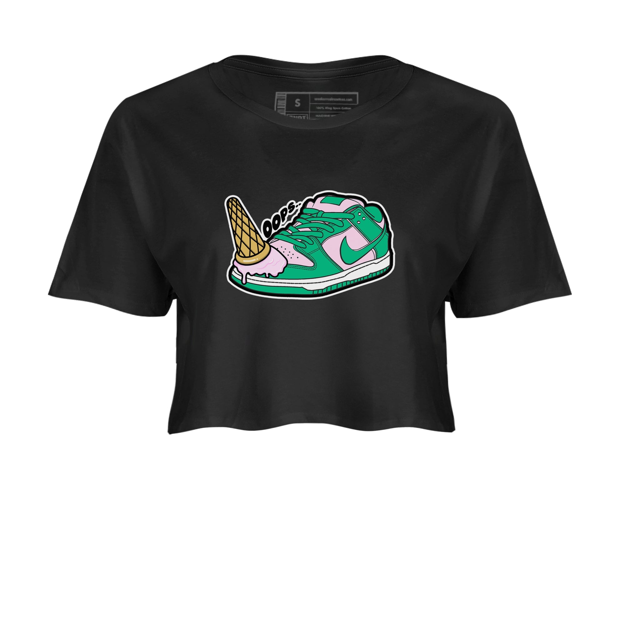 Dunk Low Medium Soft Pink Malachite shirt to match jordans Dropped Ice Cream sneaker tees Dunk Medium Soft Pink Malachite Drip Gear Zone Black 2 crop length shirt