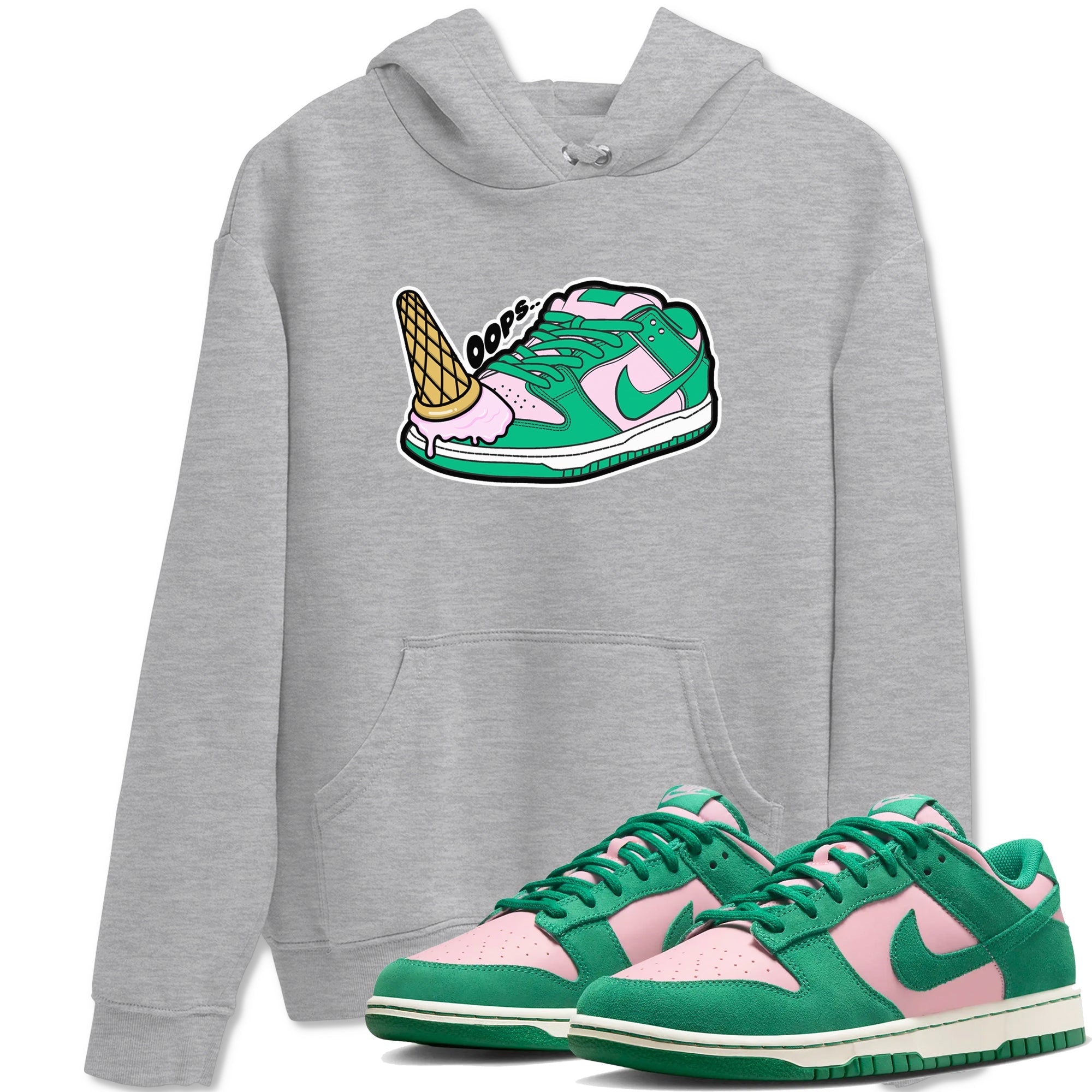 Dunk Low Medium Soft Pink Malachite shirt to match jordans Dropped Ice Cream sneaker tees Dunk Medium Soft Pink Malachite Drip Gear Zone unisex cotton Heather Grey 1 crew neck shirt