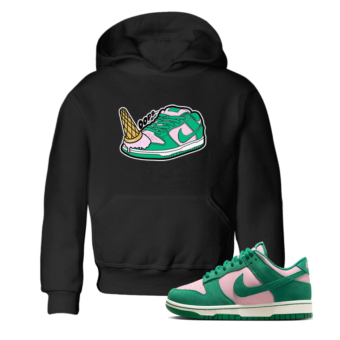Dunk Low Medium Soft Pink Malachite shirt to match jordans Dropped Ice Cream sneaker tees Dunk Medium Soft Pink Malachite Drip Gear Zone baby toddler Black 1 cotton Shirt