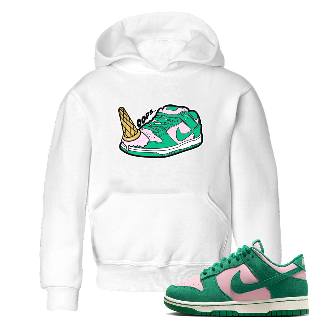 Dunk Low Medium Soft Pink Malachite shirt to match jordans Dropped Ice Cream sneaker tees Dunk Medium Soft Pink Malachite Drip Gear Zone baby toddler White 1 cotton Shirt