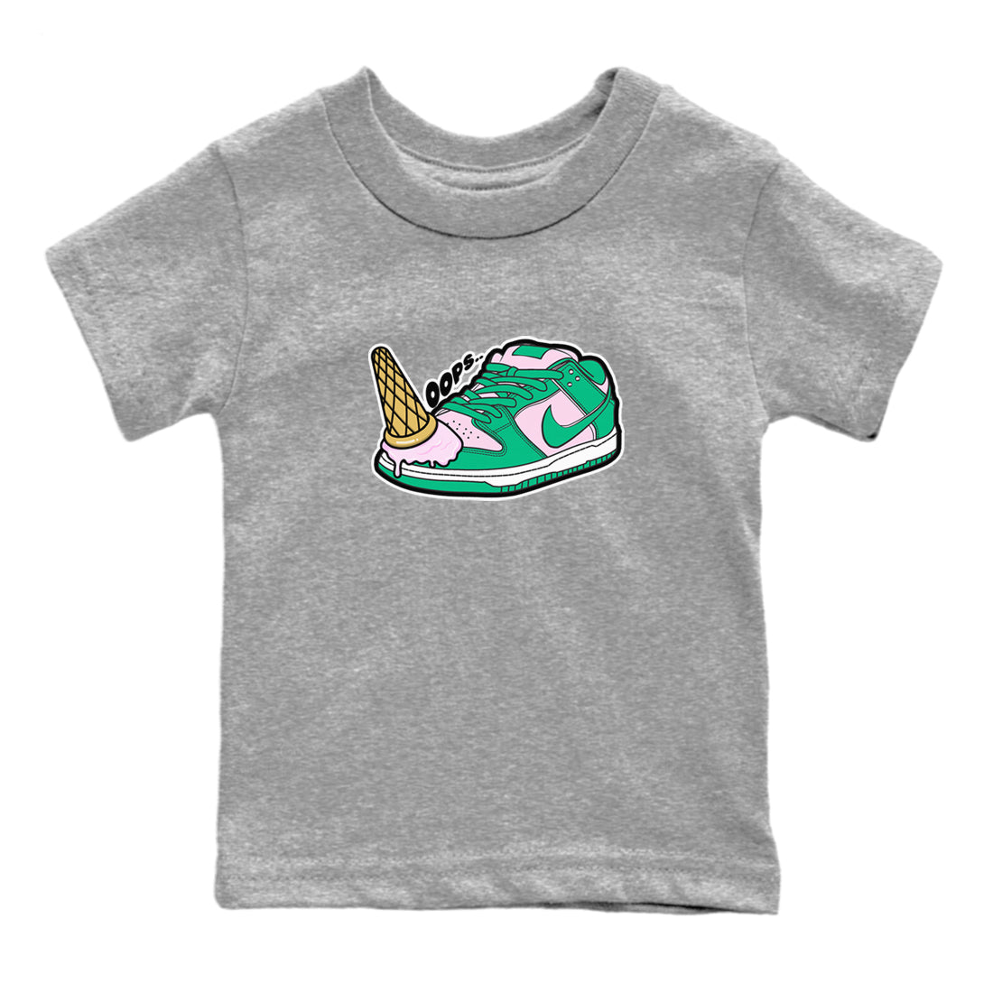Dunk Low Medium Soft Pink Malachite shirt to match jordans Dropped Ice Cream sneaker tees Dunk Medium Soft Pink Malachite Drip Gear Zone baby toddler Heather Grey 2 cotton Shirt