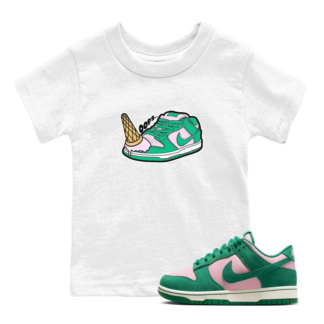 Dunk Low Medium Soft Pink Malachite shirt to match jordans Dropped Ice Cream sneaker tees Dunk Medium Soft Pink Malachite Drip Gear Zone baby toddler White 1 cotton Shirt