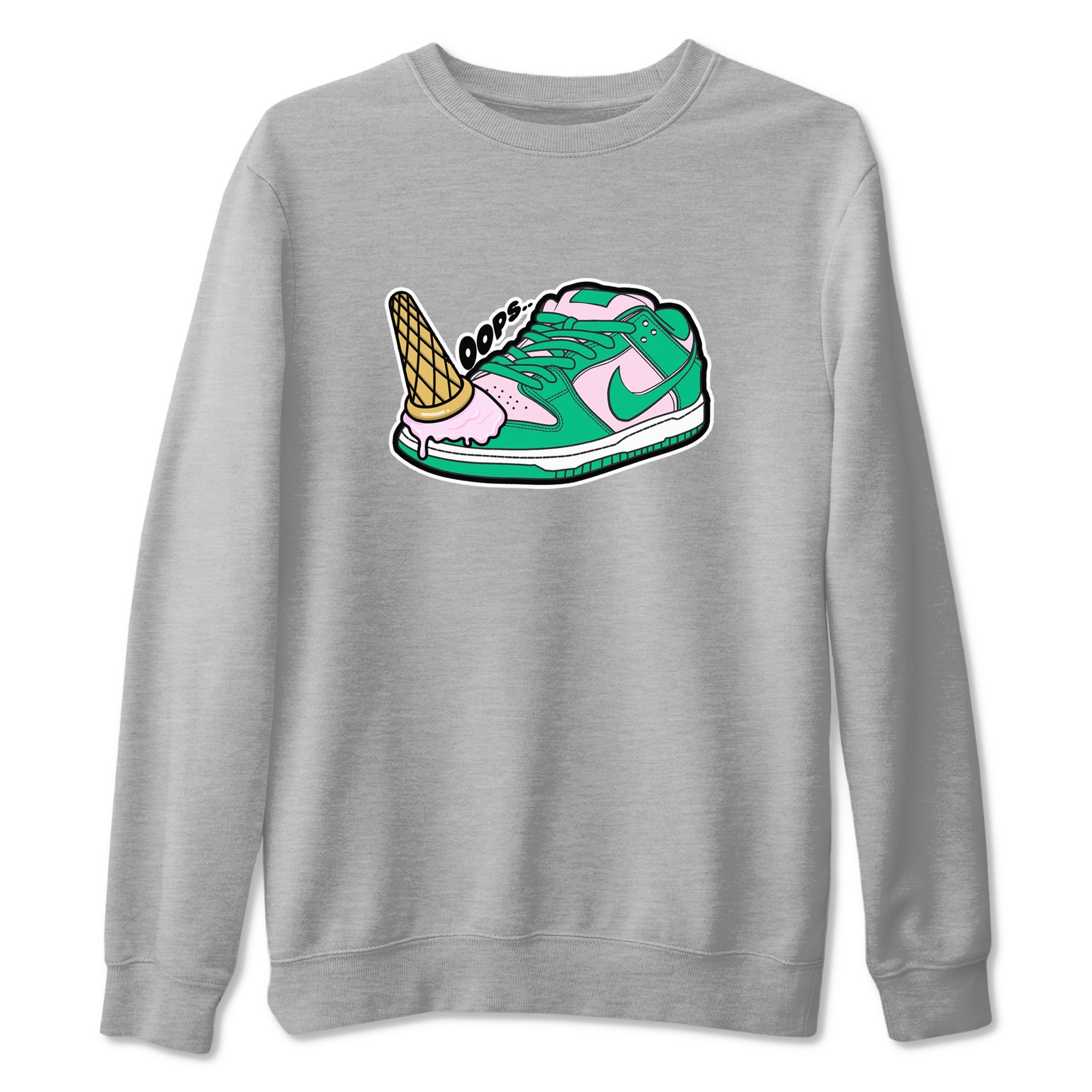 Dunk Low Medium Soft Pink Malachite shirt to match jordans Dropped Ice Cream sneaker tees Dunk Medium Soft Pink Malachite Drip Gear Zone unisex cotton Heather Grey 2 crew neck shirt