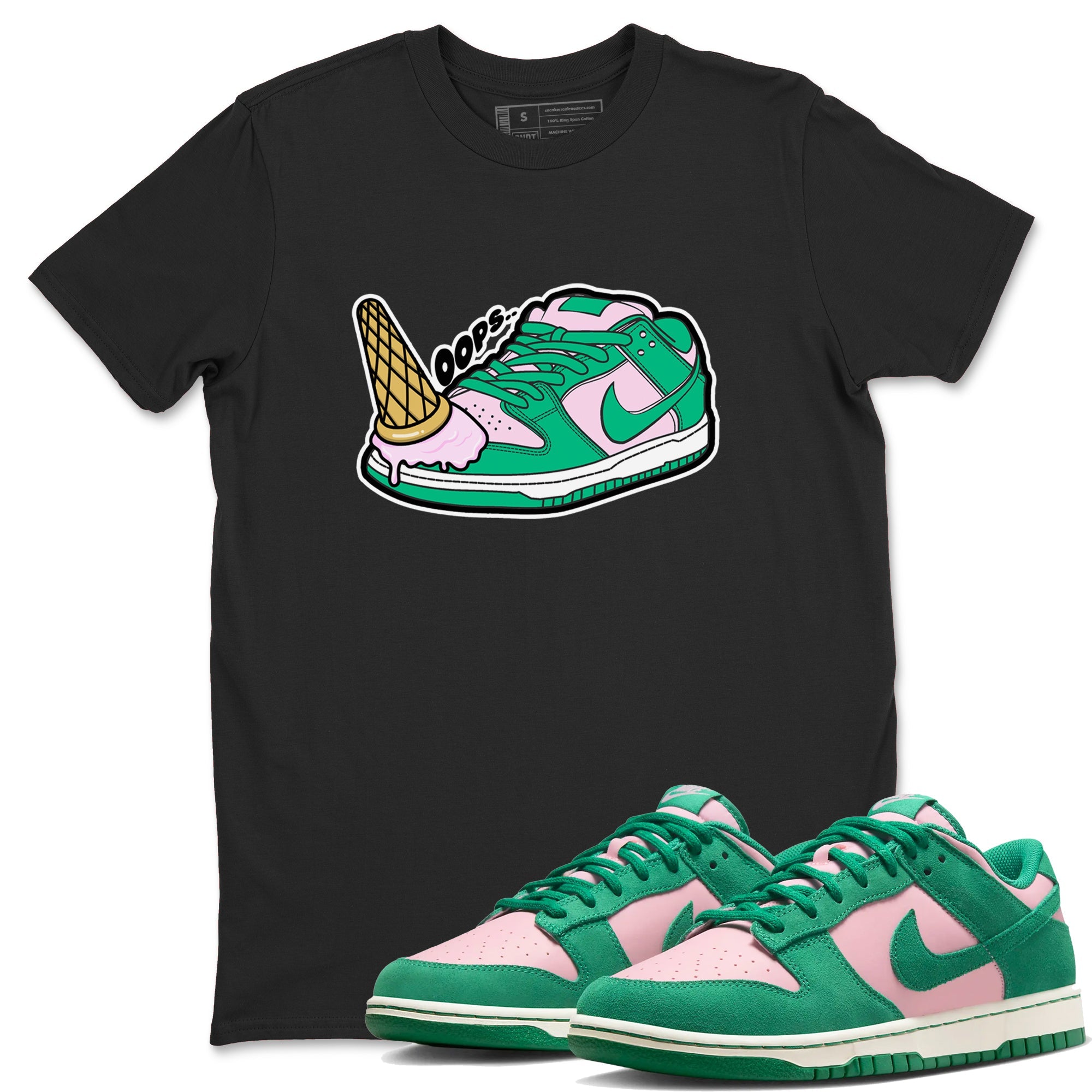 Dunk Low Medium Soft Pink Malachite shirt to match jordans Dropped Ice Cream sneaker tees Dunk Medium Soft Pink Malachite Drip Gear Zone unisex cotton Black 1 crew neck shirt