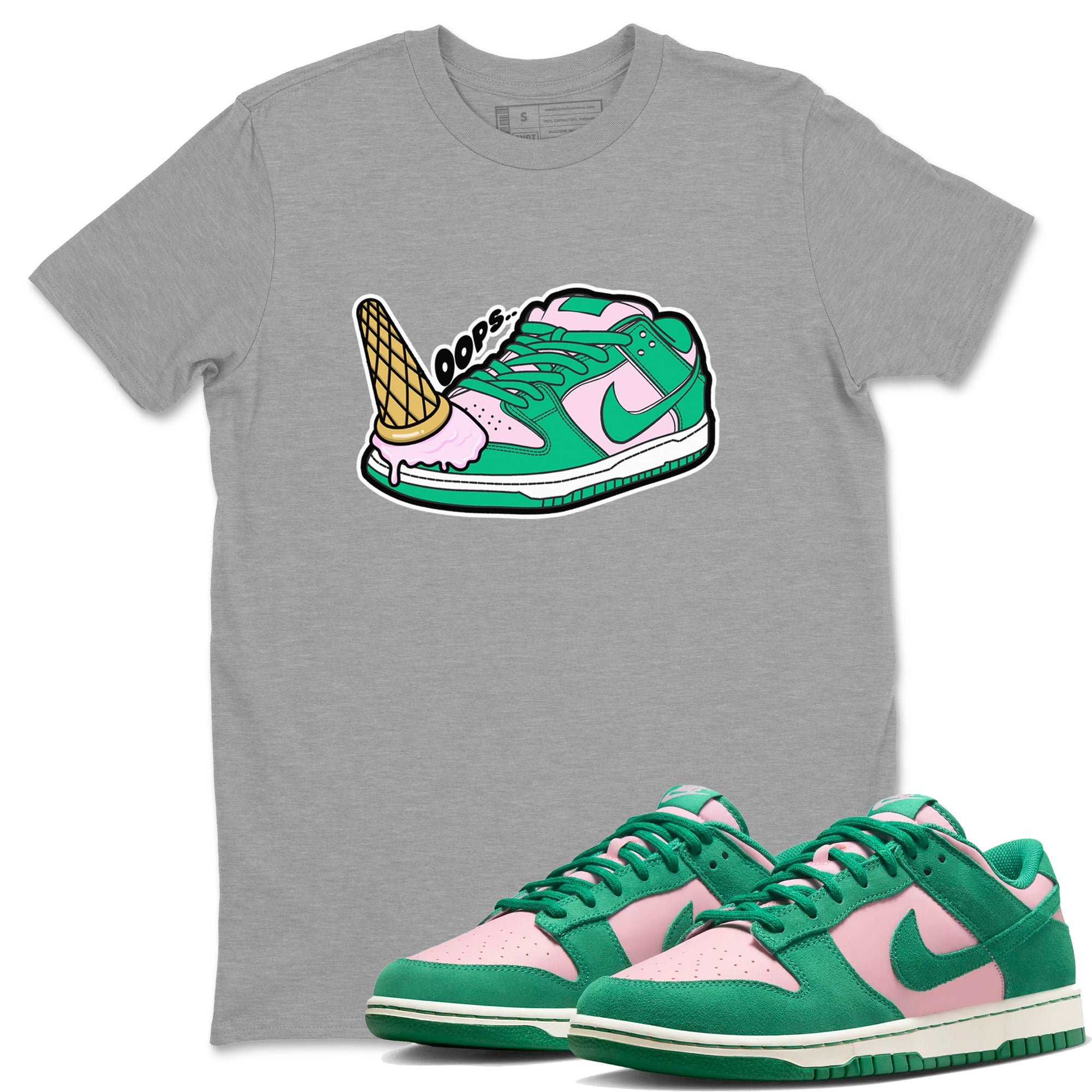 Dunk Low Medium Soft Pink Malachite shirt to match jordans Dropped Ice Cream sneaker tees Dunk Medium Soft Pink Malachite Drip Gear Zone unisex cotton Heather Grey 1 crew neck shirt