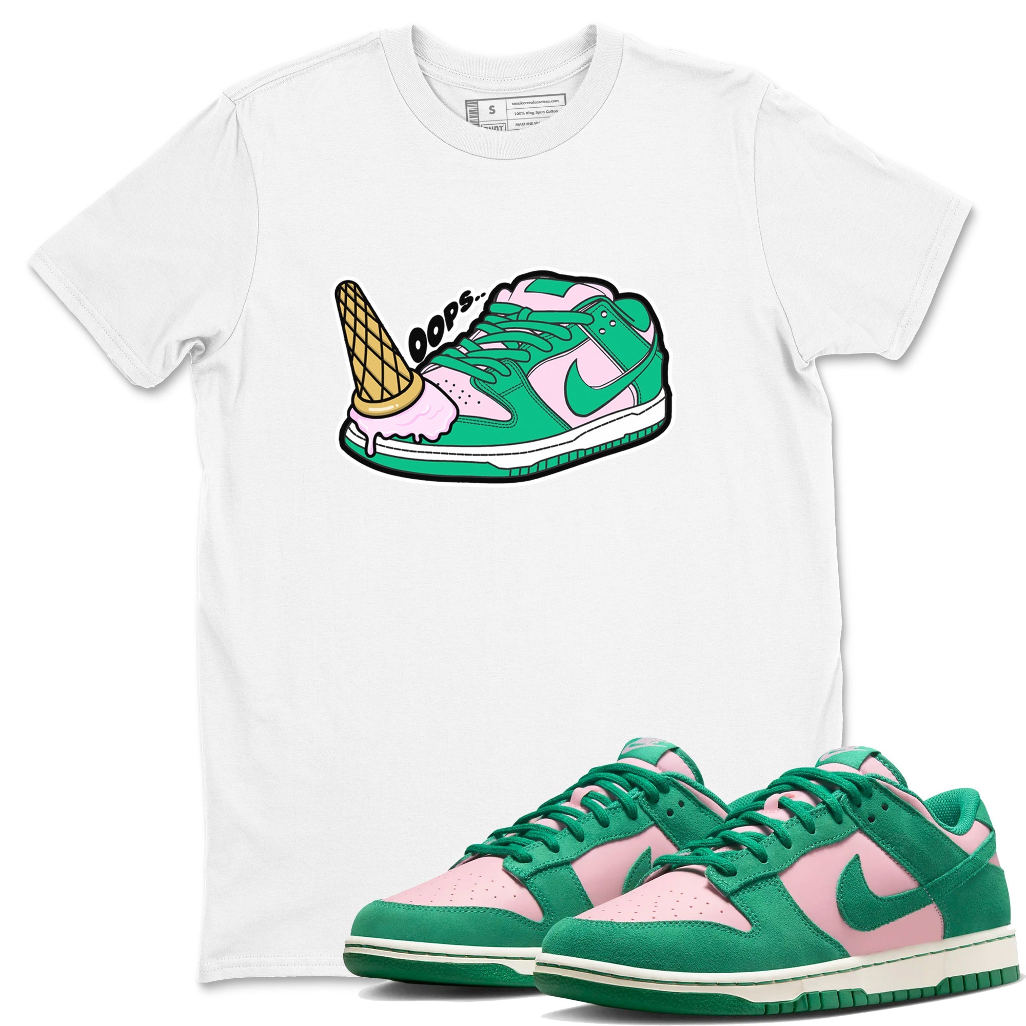 Dunk Low Medium Soft Pink Malachite shirt to match jordans Dropped Ice Cream sneaker tees Dunk Medium Soft Pink Malachite Drip Gear Zone unisex cotton White 1 crew neck shirt