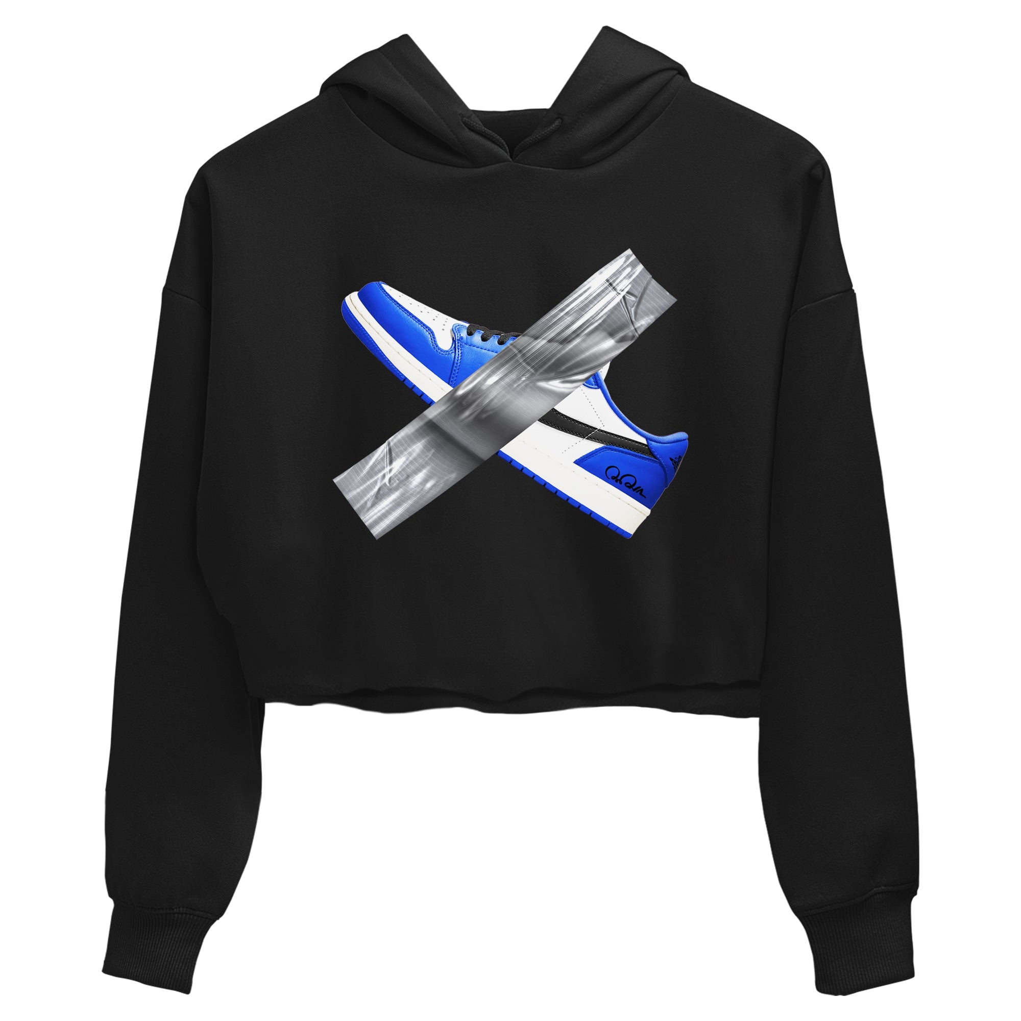 AJ1 Game Royal shirt to match jordans Duct Tape sneaker tees Air Jordan 1 Game Royal Drip Gear Zone Black 2 crop length shirt