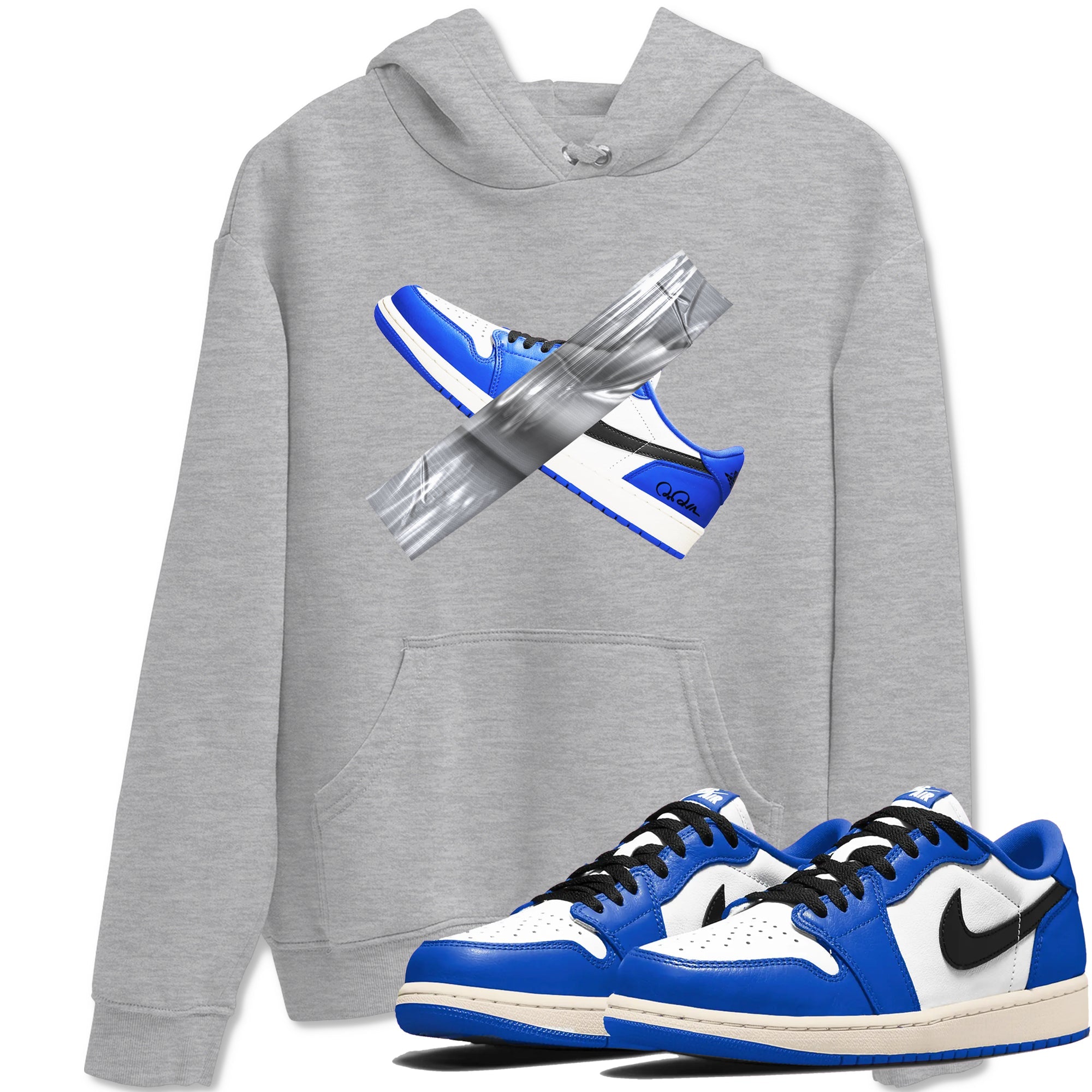 AJ1 Game Royal shirt to match jordans Duct Tape sneaker tees Air Jordan 1 Game Royal Drip Gear Zone unisex cotton Heather Grey 1 crew neck shirt