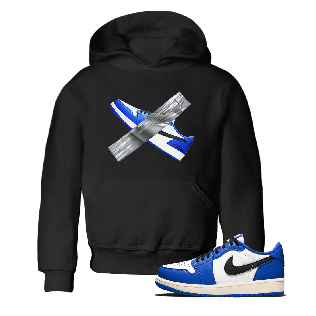 AJ1 Game Royal shirt to match jordans Duct Tape sneaker tees Air Jordan 1 Game Royal Drip Gear Zone baby toddler Black 1 cotton Shirt