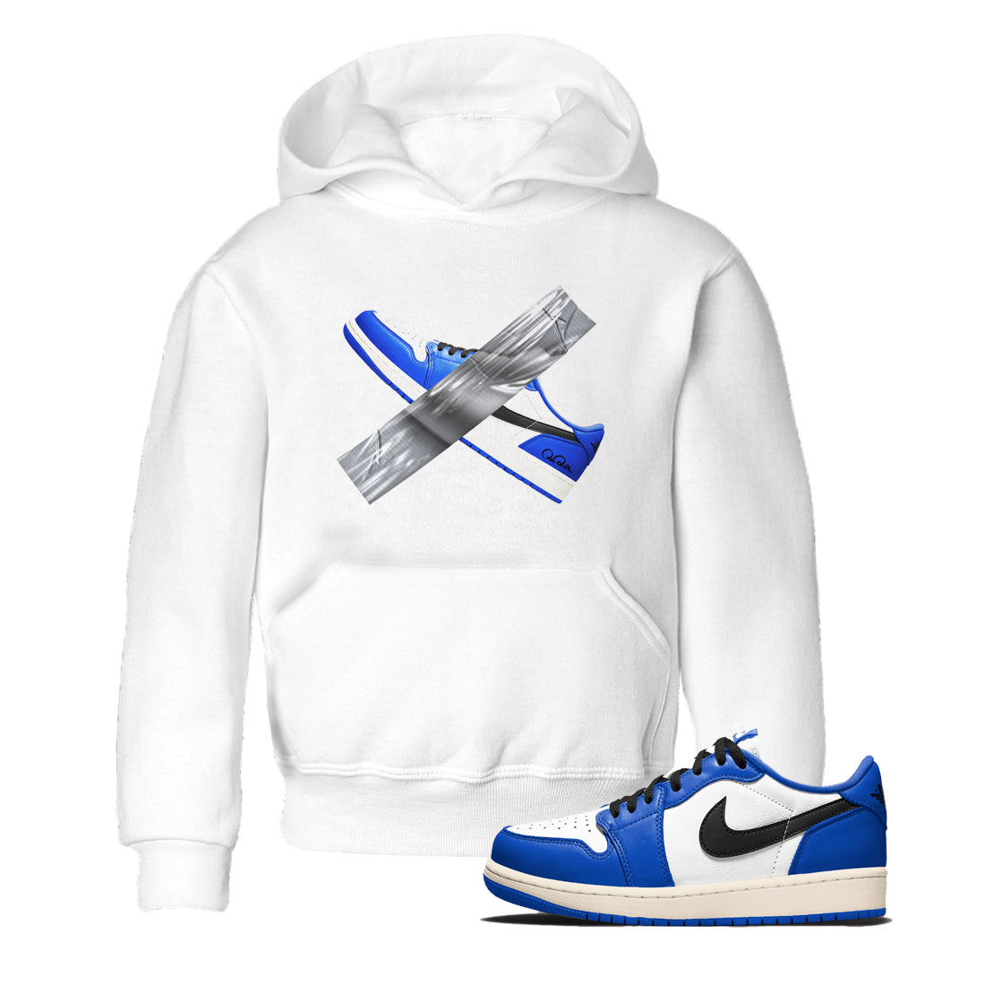 AJ1 Game Royal shirt to match jordans Duct Tape sneaker tees Air Jordan 1 Game Royal Drip Gear Zone baby toddler White 1 cotton Shirt