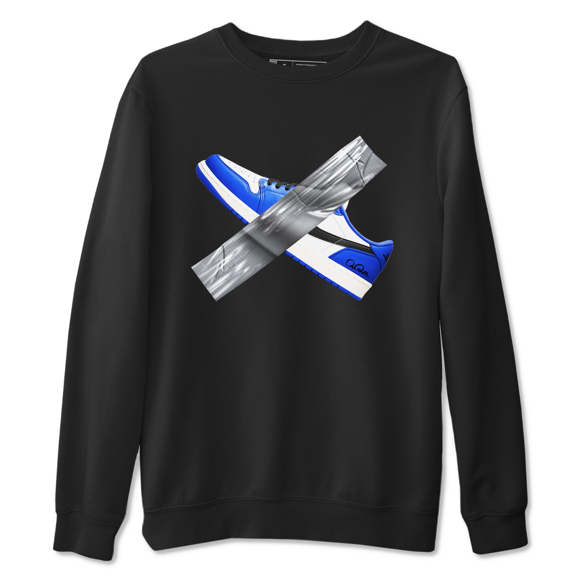 AJ1 Game Royal shirt to match jordans Duct Tape sneaker tees Air Jordan 1 Game Royal Drip Gear Zone unisex cotton Black 2 crew neck shirt