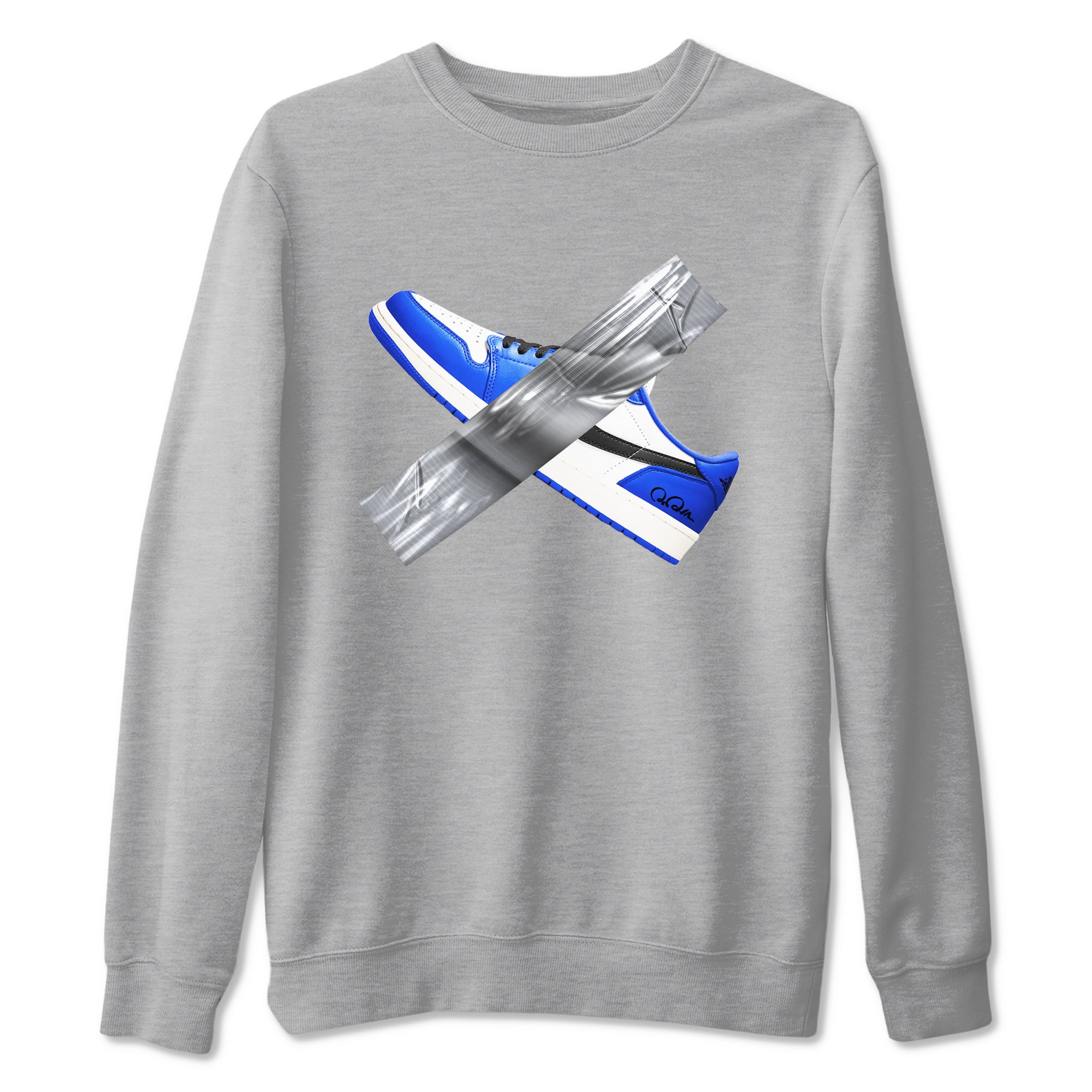 AJ1 Game Royal shirt to match jordans Duct Tape sneaker tees Air Jordan 1 Game Royal Drip Gear Zone unisex cotton Heather Grey 2 crew neck shirt