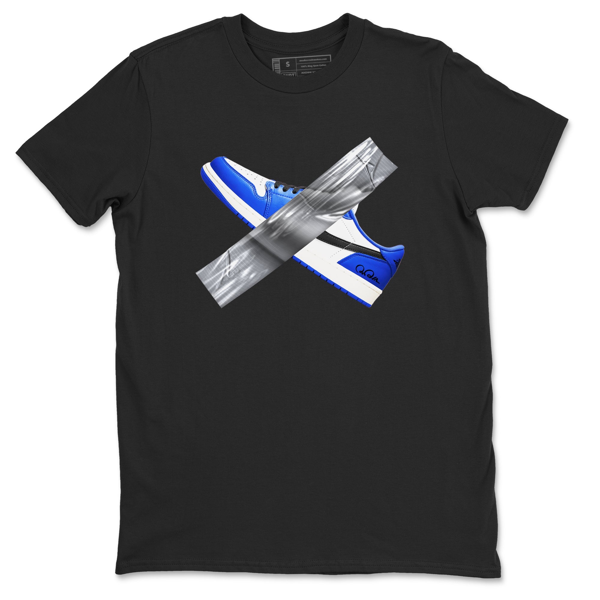 AJ1 Game Royal shirt to match jordans Duct Tape sneaker tees Air Jordan 1 Game Royal Drip Gear Zone unisex cotton Black 2 crew neck shirt
