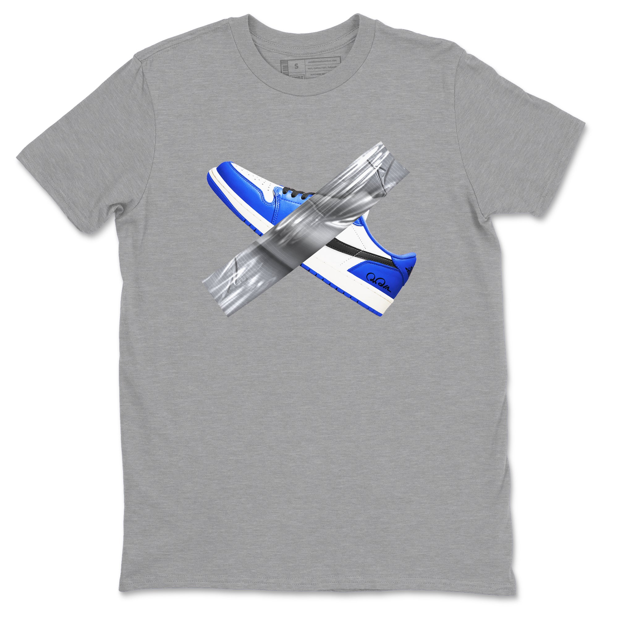 AJ1 Game Royal shirt to match jordans Duct Tape sneaker tees Air Jordan 1 Game Royal Drip Gear Zone unisex cotton Heather Grey 2 crew neck shirt