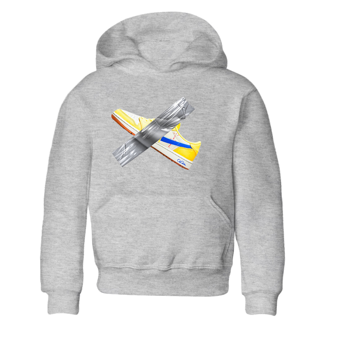 1s Travis Scott Canary shirt to match jordans Duct Tape sneaker tees Air Jordan 1 Travis Scott Canary Drip Gear Zone baby toddler Heather Grey 2 cotton Shirt