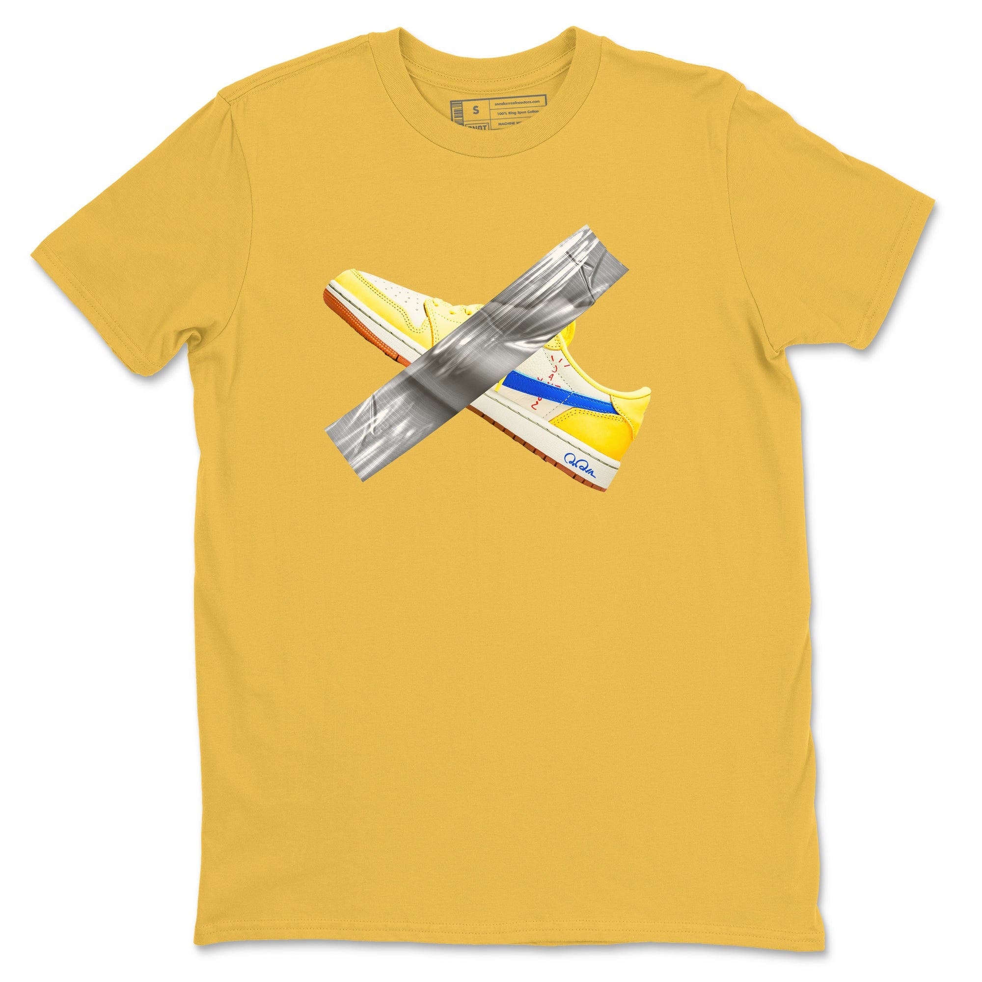 1s Travis Scott Canary shirt to match jordans Duct Tape sneaker tees Air Jordan 1 Travis Scott Canary Drip Gear Zone unisex cotton Daisy 2 crew neck shirt