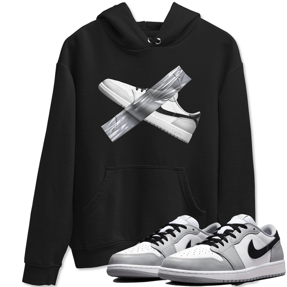 1s Wolf Grey shirts to match jordans Duct Tape sneaker match tees Air Jordan 1 Wolf Grey Drip Gear Zone streetwear brand Black 1 unisex cotton tee