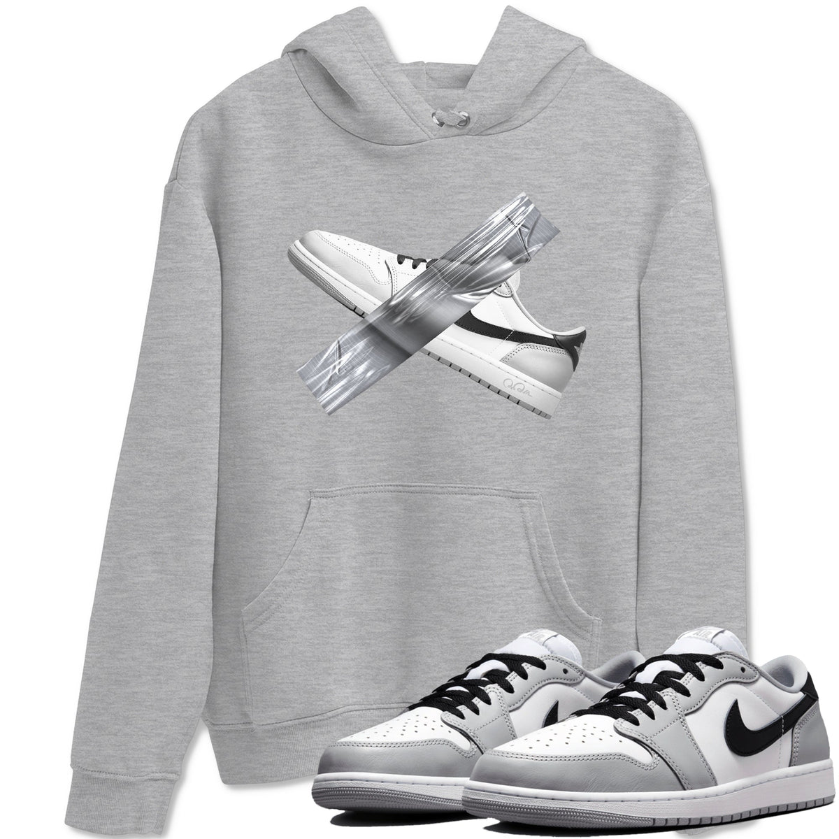 1s Wolf Grey shirts to match jordans Duct Tape sneaker match tees Air Jordan 1 Wolf Grey Drip Gear Zone streetwear brand Heather Grey 1 unisex cotton tee