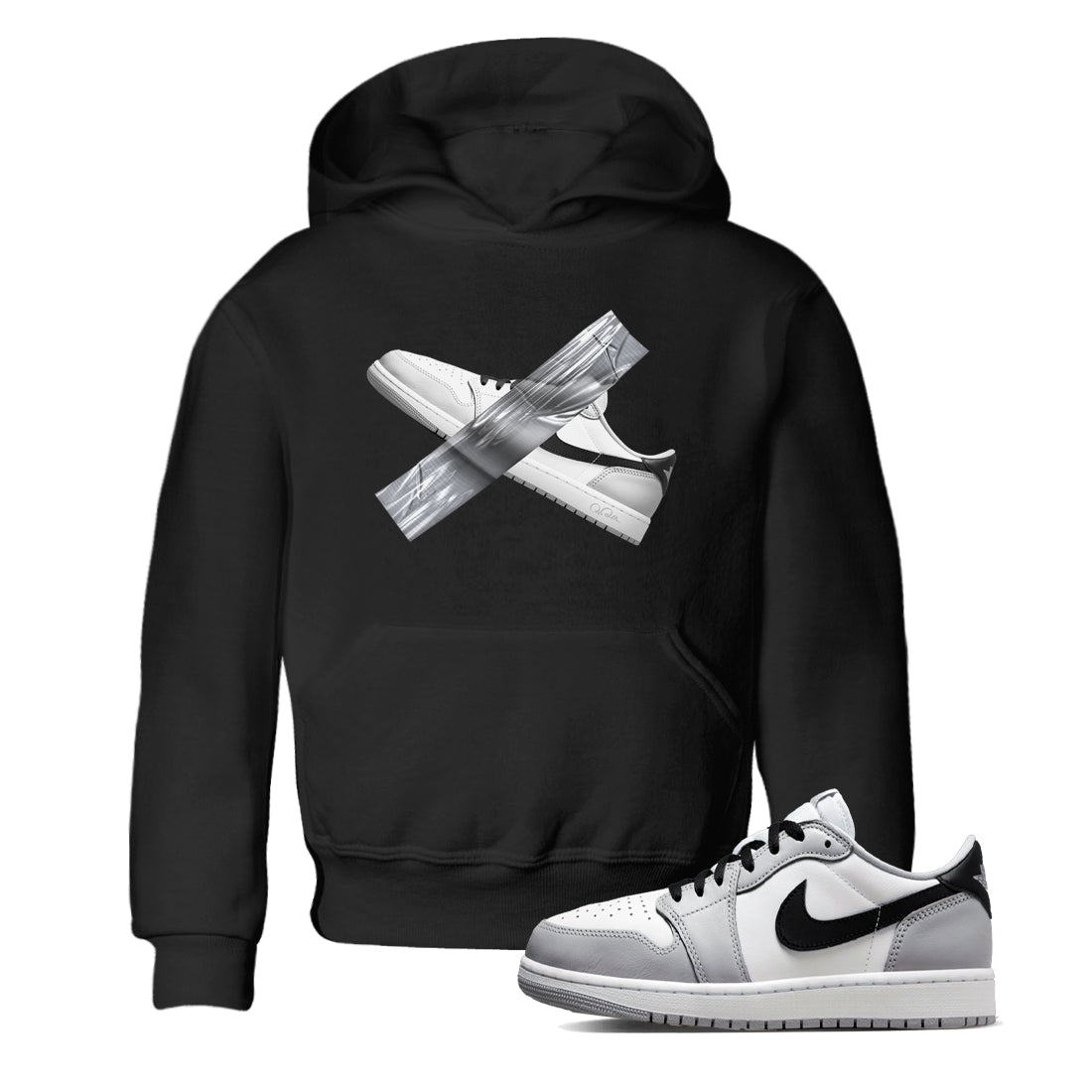 1s Wolf Grey shirts to match jordans Duct Tape sneaker match tees Air Jordan 1 Wolf Grey Drip Gear Zone streetwear brand Baby and Youth Black 1 cotton tee