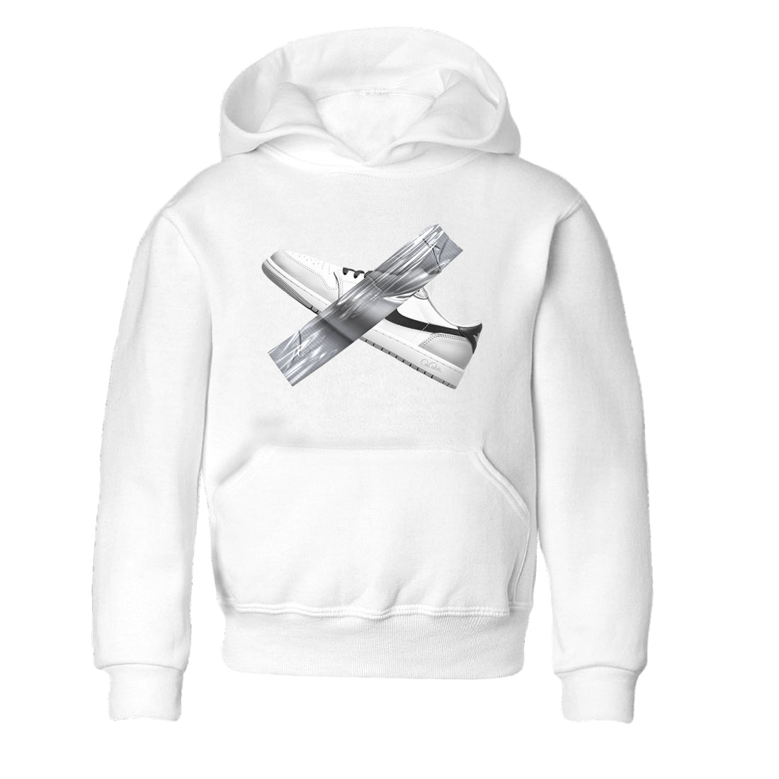 1s Wolf Grey shirts to match jordans Duct Tape sneaker match tees Air Jordan 1 Wolf Grey Drip Gear Zone streetwear brand Baby and Youth White 2 cotton tee