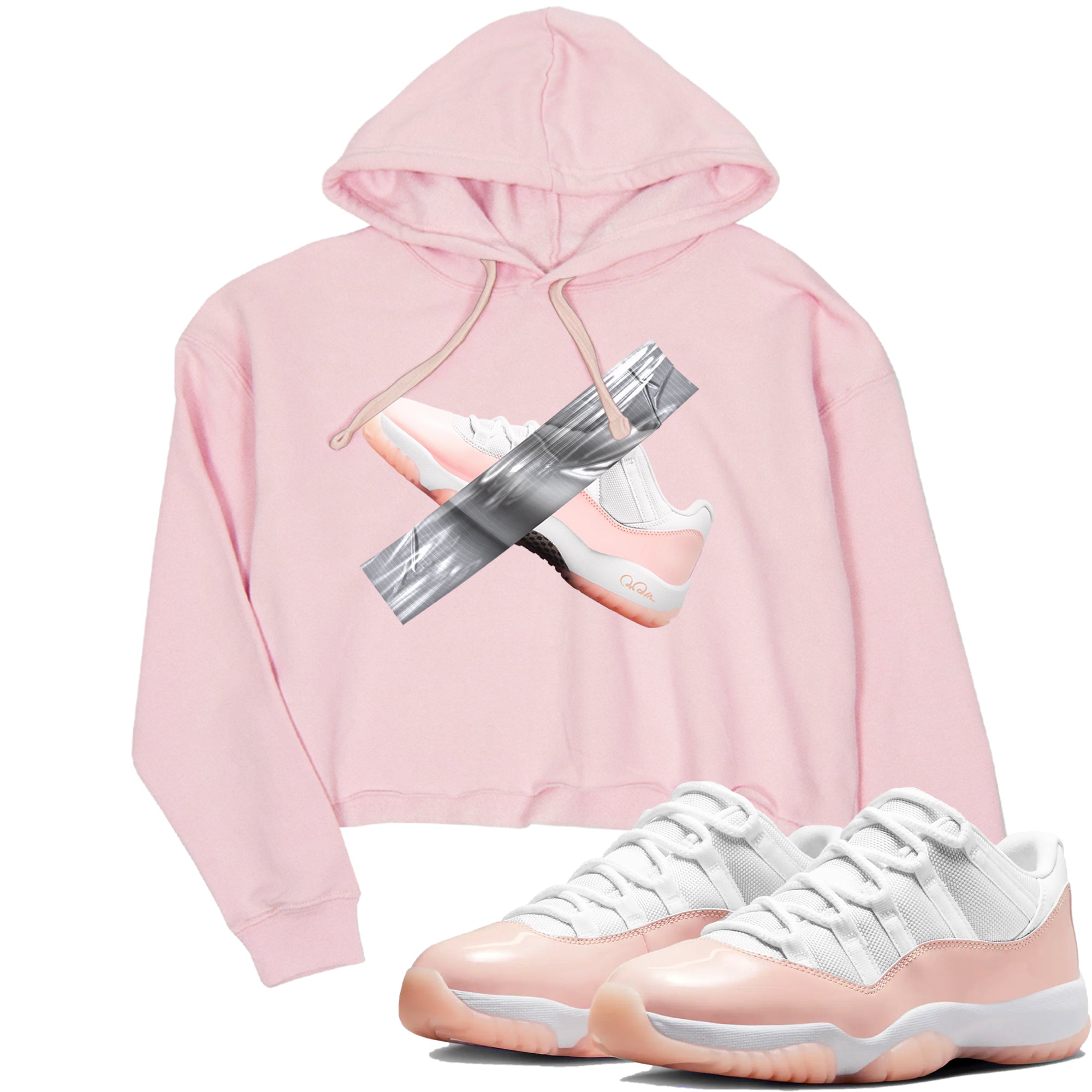 11s Legend Pink shirts to match jordans Duct Tape sneaker match tees Air Jordan 11 Legend Pink Drip Gear Zone streetwear brand Pink 1 crop tee