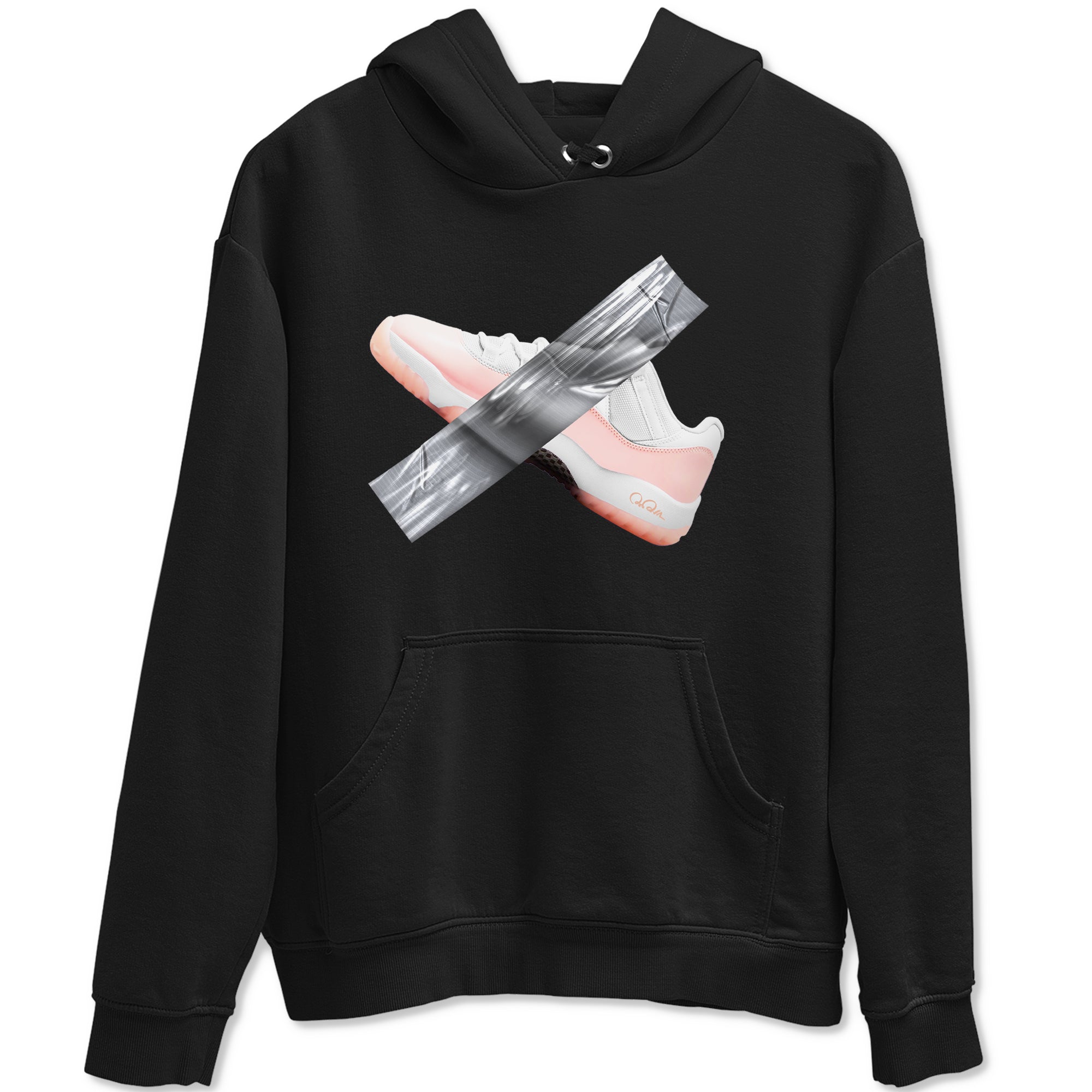 11s Legend Pink shirts to match jordans Duct Tape sneaker match tees Air Jordan 11 Legend Pink Drip Gear Zone streetwear brand Black 2 unisex cotton tee