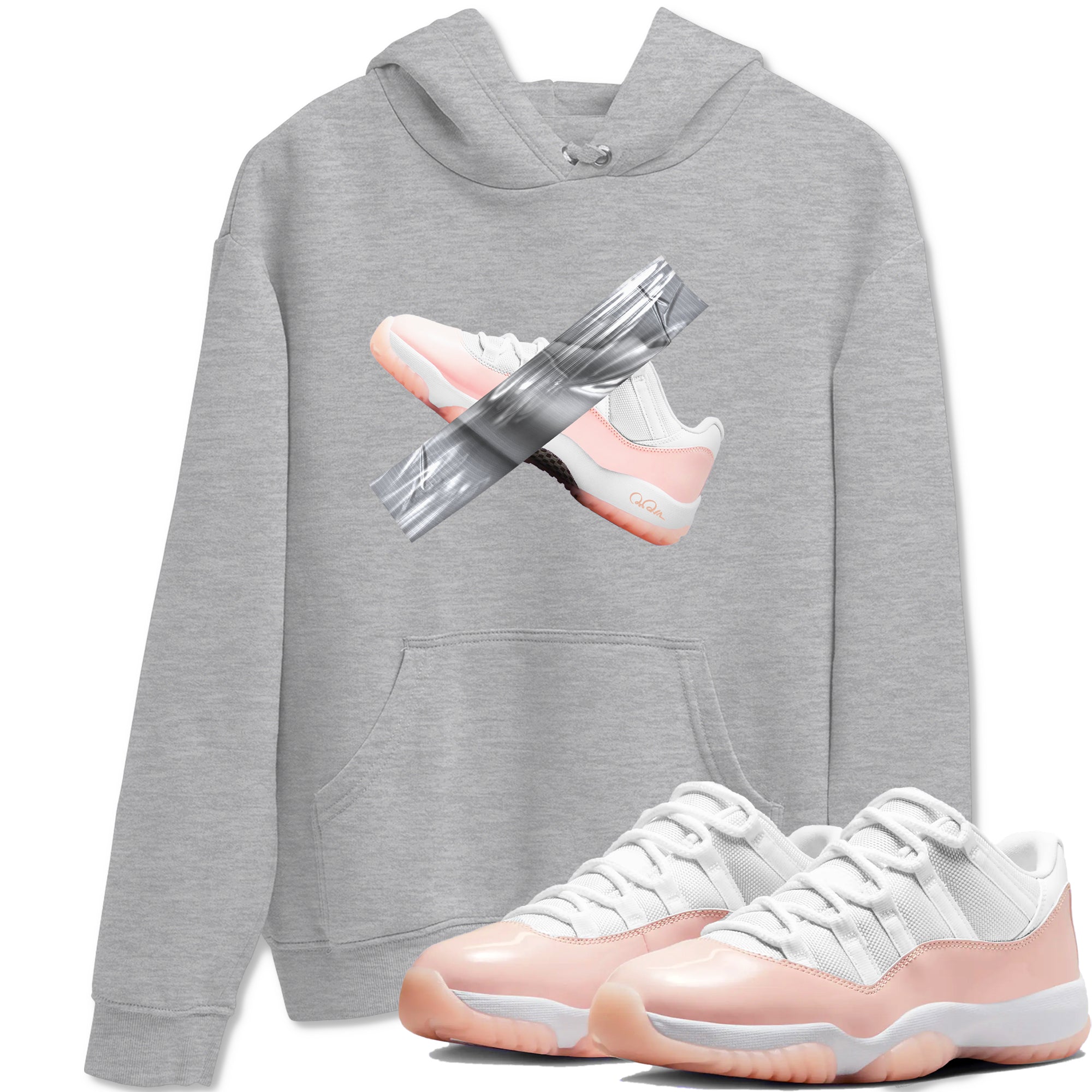 11s Legend Pink shirts to match jordans Duct Tape sneaker match tees Air Jordan 11 Legend Pink Drip Gear Zone streetwear brand Heather Grey 1 unisex cotton tee