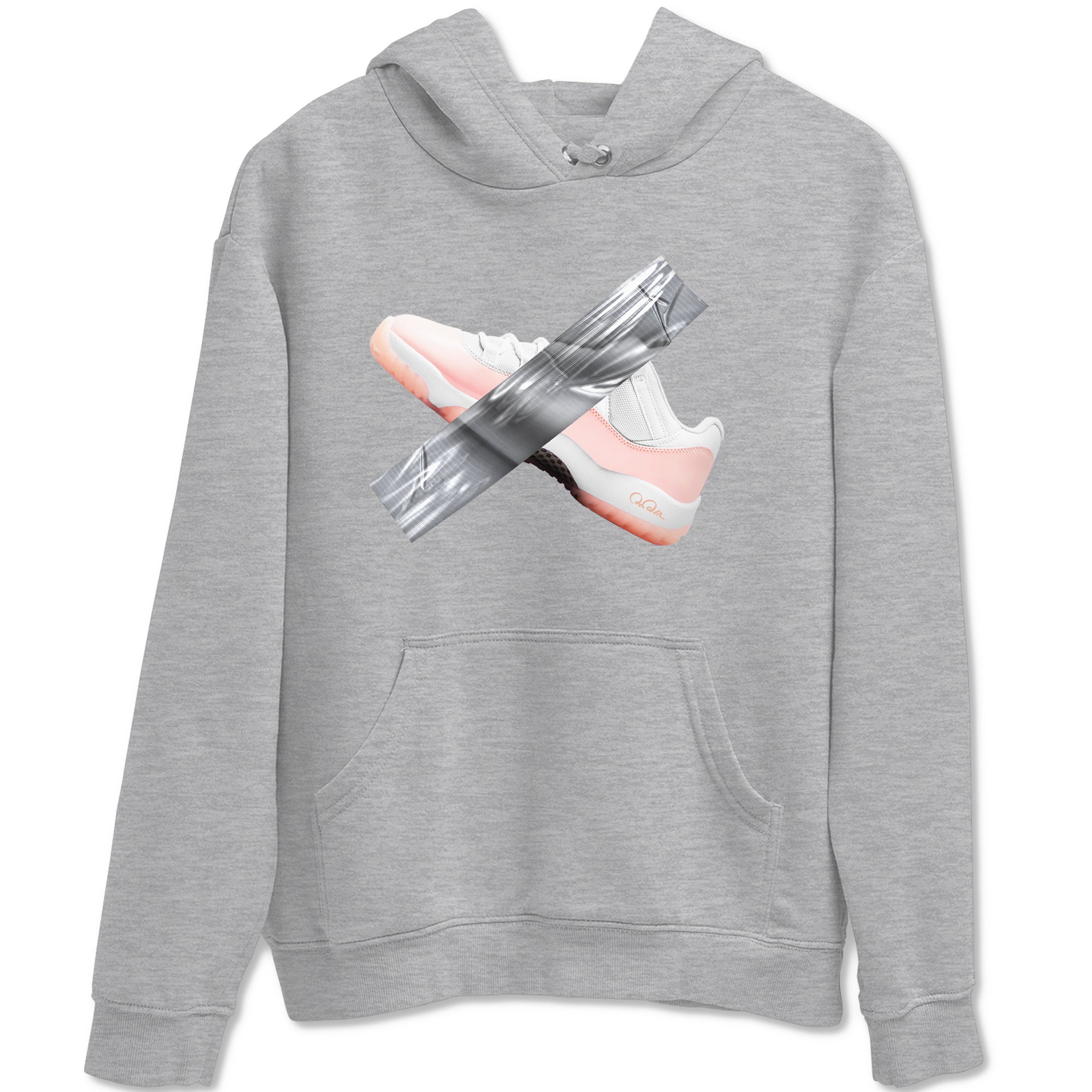 11s Legend Pink shirts to match jordans Duct Tape sneaker match tees Air Jordan 11 Legend Pink Drip Gear Zone streetwear brand Heather Grey 2 unisex cotton tee