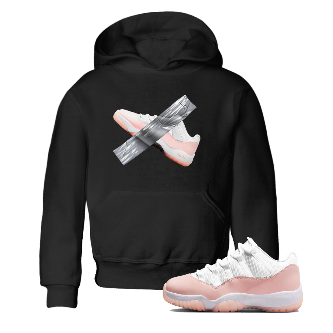 11s Legend Pink shirts to match jordans Duct Tape sneaker match tees Air Jordan 11 Legend Pink Drip Gear Zone streetwear brand Baby and Youth Black 1 cotton tee