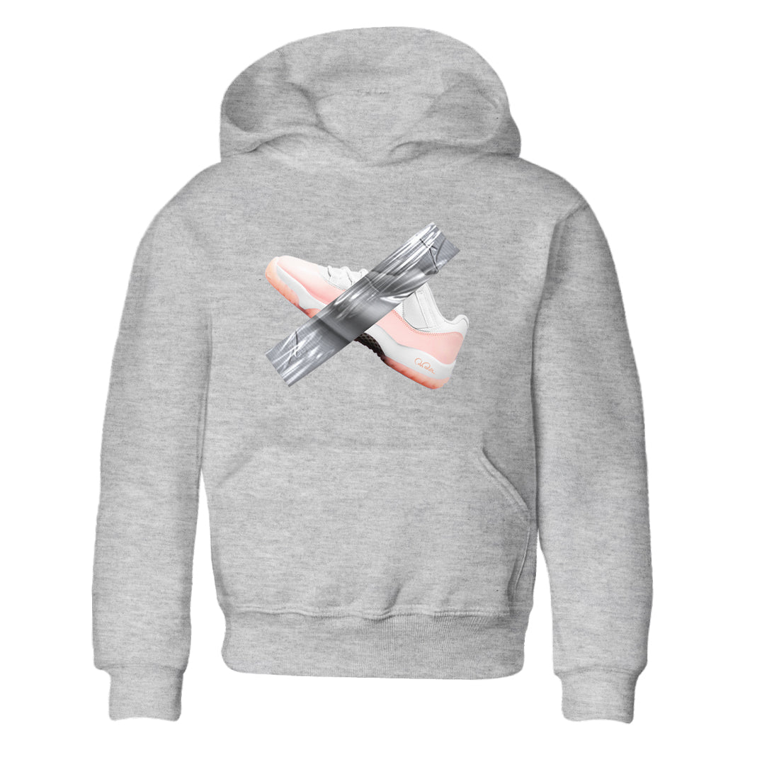 11s Legend Pink shirts to match jordans Duct Tape sneaker match tees Air Jordan 11 Legend Pink Drip Gear Zone streetwear brand Baby and Youth Heather Grey 2 cotton tee