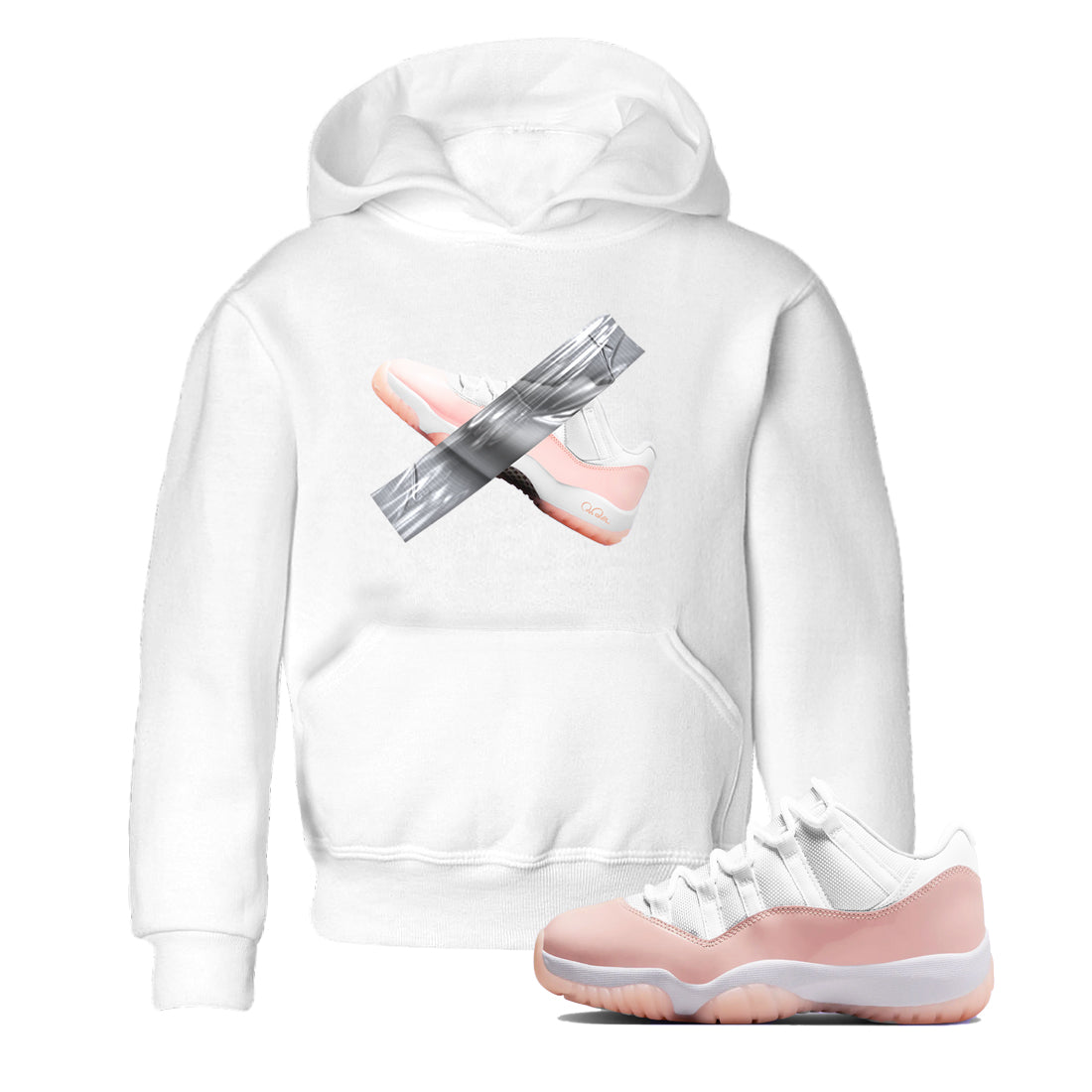 11s Legend Pink shirts to match jordans Duct Tape sneaker match tees Air Jordan 11 Legend Pink Drip Gear Zone streetwear brand Baby and Youth White 1 cotton tee