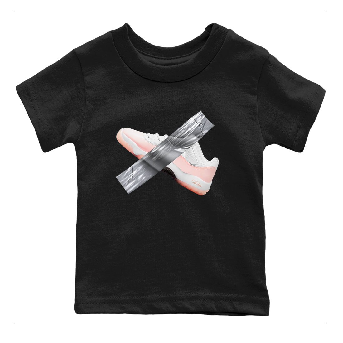 11s Legend Pink shirts to match jordans Duct Tape sneaker match tees Air Jordan 11 Legend Pink Drip Gear Zone streetwear brand Baby and Youth Black 2 cotton tee