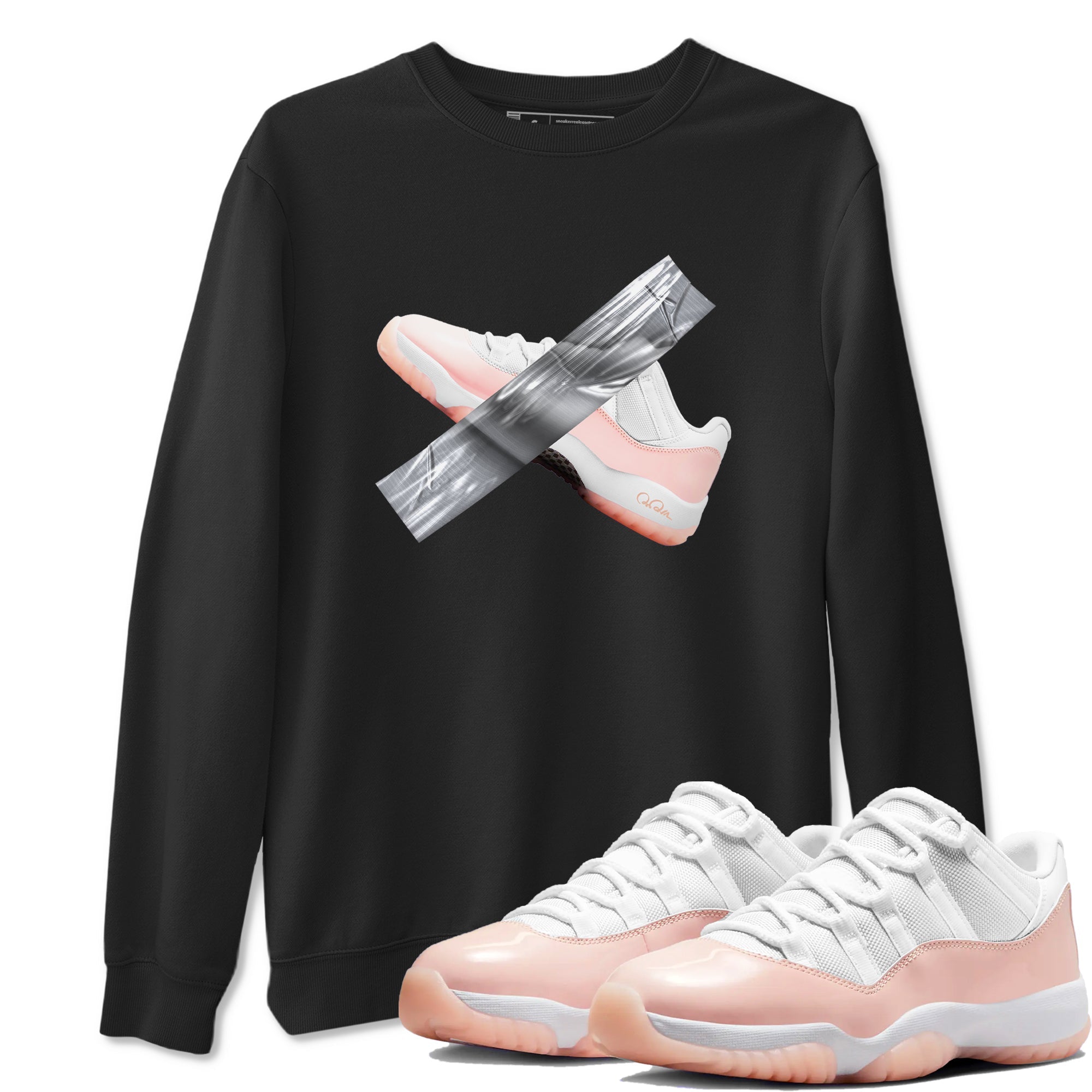 11s Legend Pink shirts to match jordans Duct Tape sneaker match tees Air Jordan 11 Legend Pink Drip Gear Zone streetwear brand Black 1 unisex cotton tee