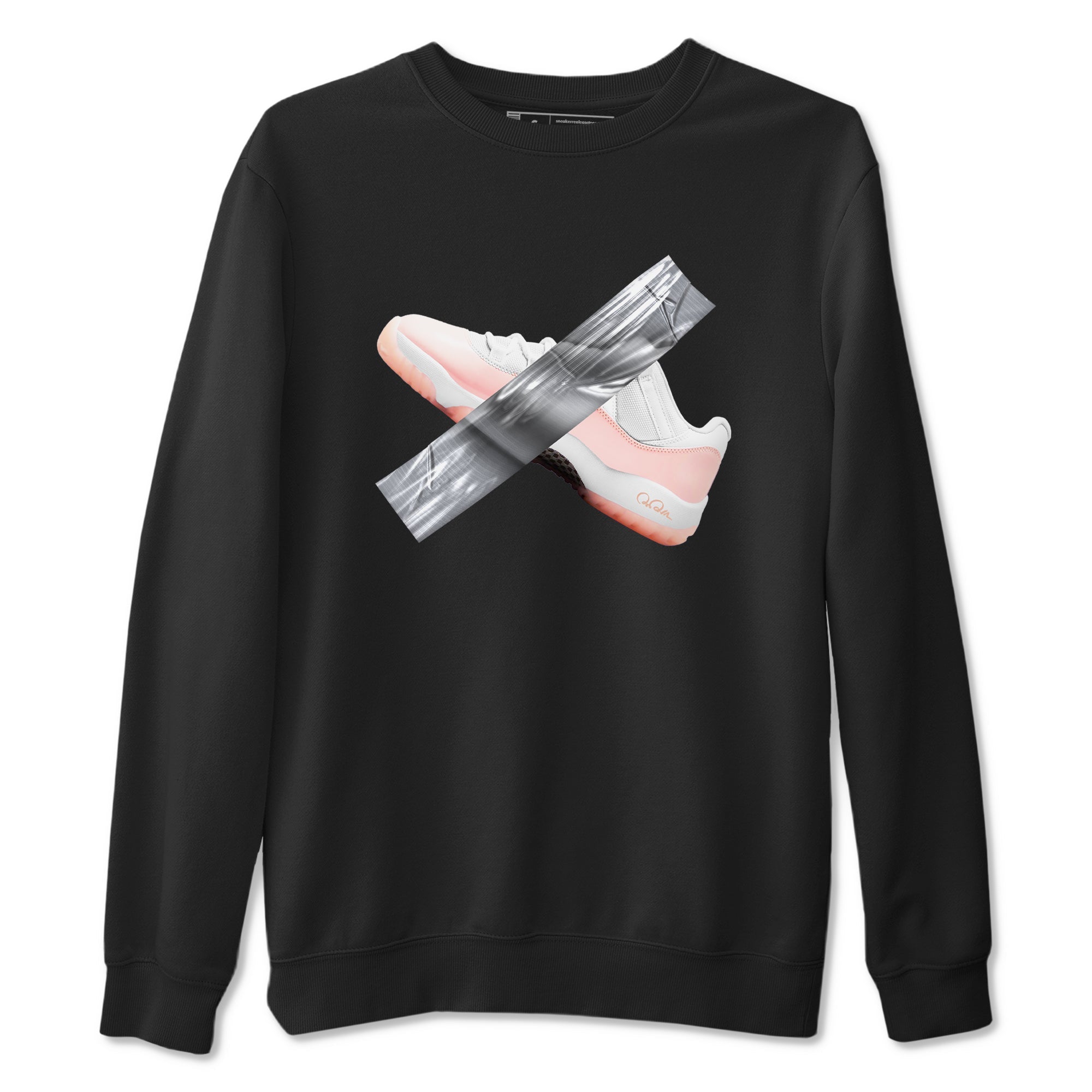 11s Legend Pink shirts to match jordans Duct Tape sneaker match tees Air Jordan 11 Legend Pink Drip Gear Zone streetwear brand Black 2 unisex cotton tee
