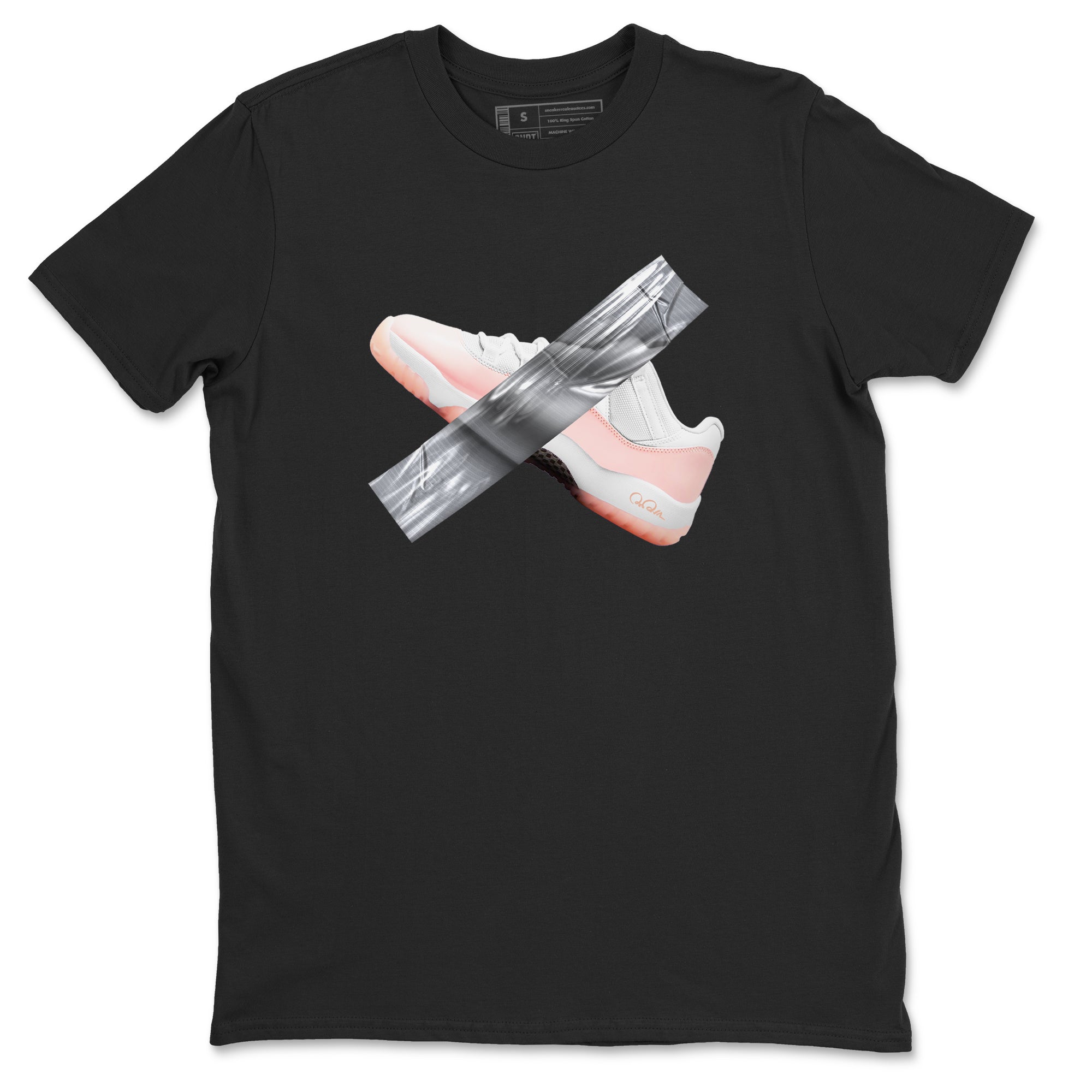 11s Legend Pink shirts to match jordans Duct Tape sneaker match tees Air Jordan 11 Legend Pink Drip Gear Zone streetwear brand Black 2 unisex cotton tee