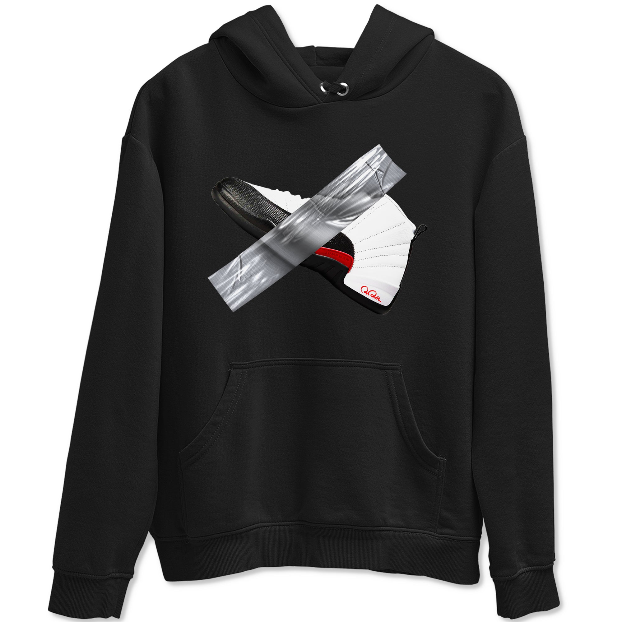 12s Taxi Flip shirts to match jordans Duct Tape sneaker match tees Air Jordan 12 Taxi Flip Drip Gear Zone streetwear brand Black 2 unisex cotton tee