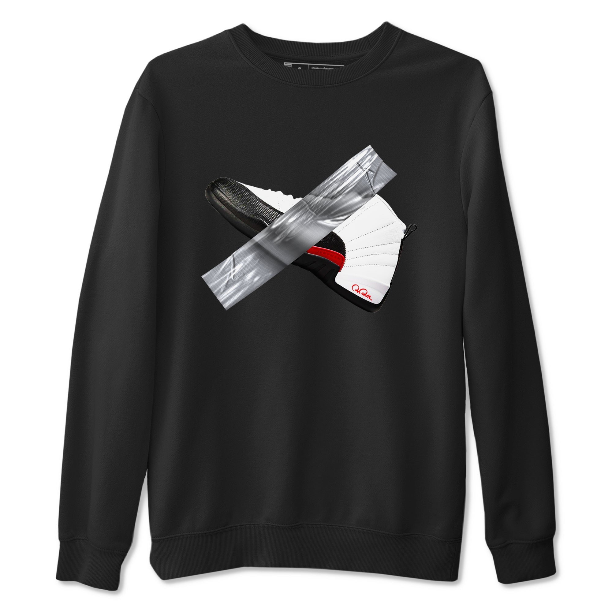 12s Taxi Flip shirts to match jordans Duct Tape sneaker match tees Air Jordan 12 Taxi Flip Drip Gear Zone streetwear brand Black 2 unisex cotton tee