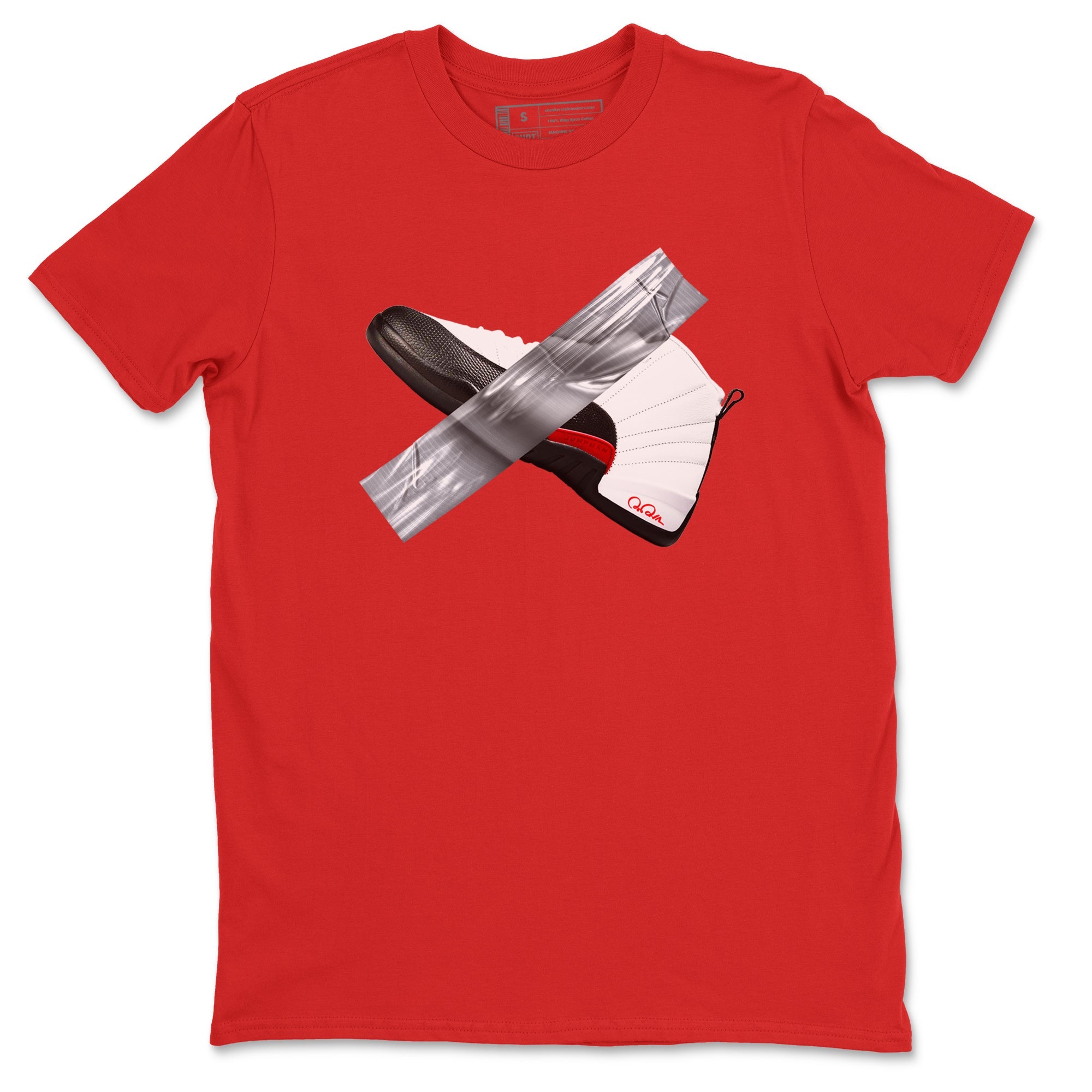 12s Taxi Flip shirts to match jordans Duct Tape sneaker match tees Air Jordan 12 Taxi Flip Drip Gear Zone streetwear brand Red 2 unisex cotton tee