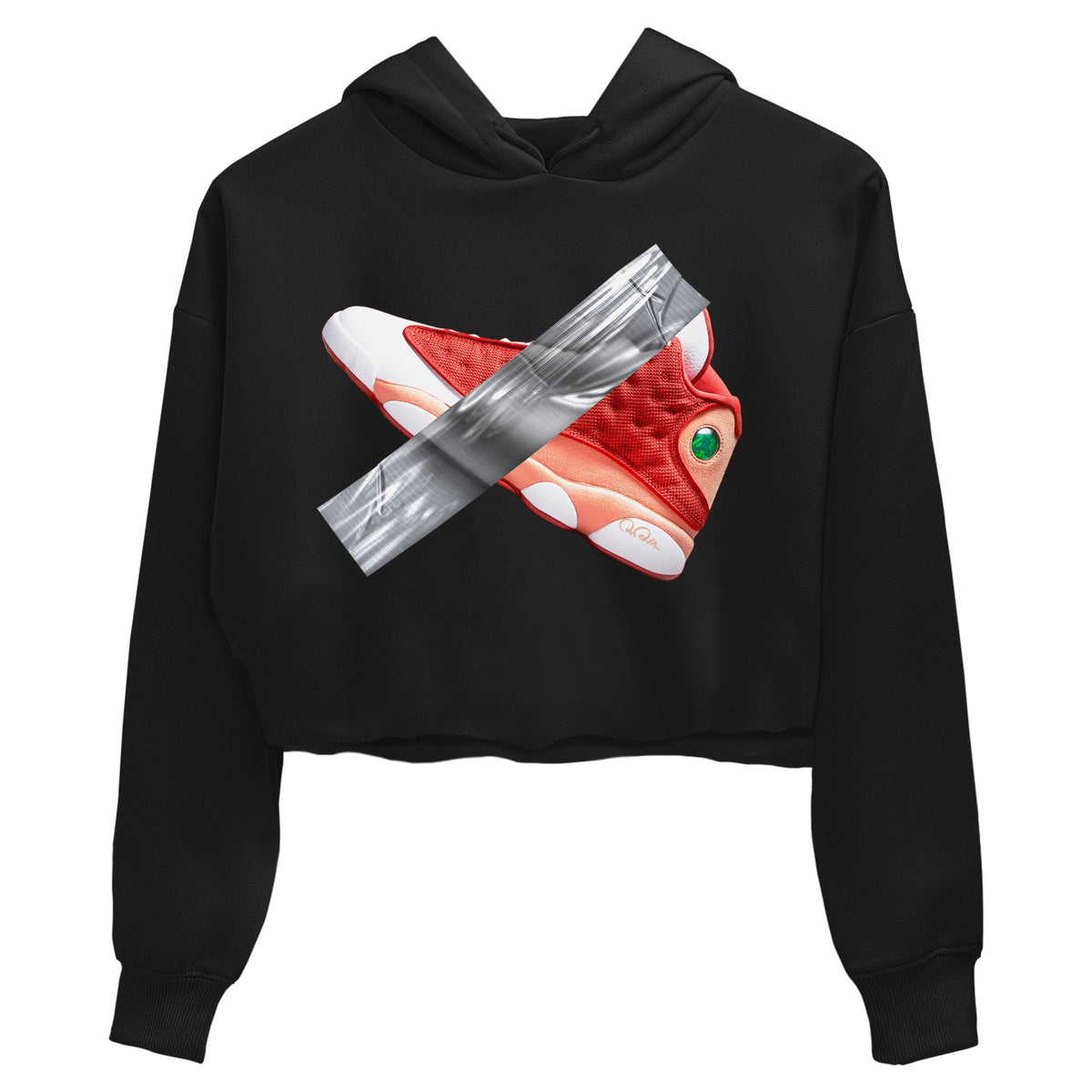 13s Dune Red shirts to match jordans Duct Tape sneaker match tees Air Jordan 13 Dune Red Drip Gear Zone streetwear brand Black 2 crop tee