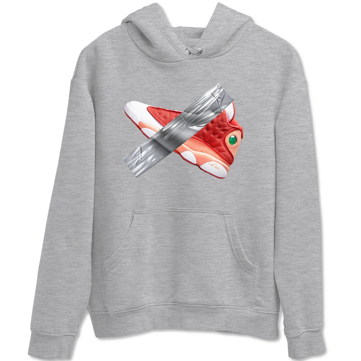 13s Dune Red shirts to match jordans Duct Tape sneaker match tees Air Jordan 13 Dune Red Drip Gear Zone streetwear brand Heather Grey 2 unisex cotton tee