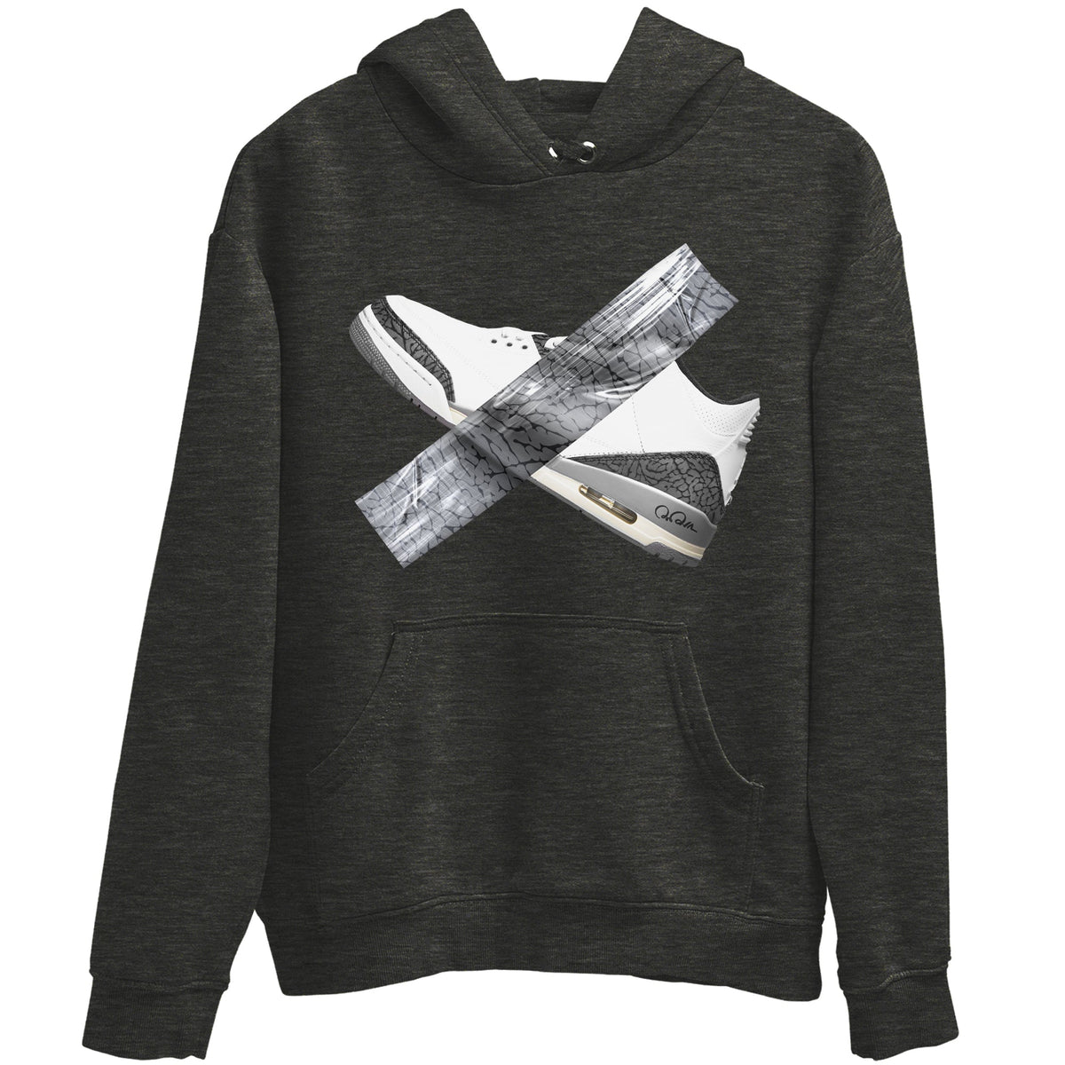 3s Cement Grey shirts to match jordans Duct Tape sneaker match tees Air Jordan 3 Cement Grey Drip Gear Zone unisex cotton Charcoal Heather 2 crew neck shirts