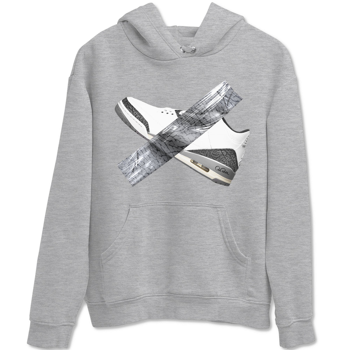 3s Cement Grey shirts to match jordans Duct Tape sneaker match tees Air Jordan 3 Cement Grey Drip Gear Zone unisex cotton Heather Grey 2 crew neck shirts