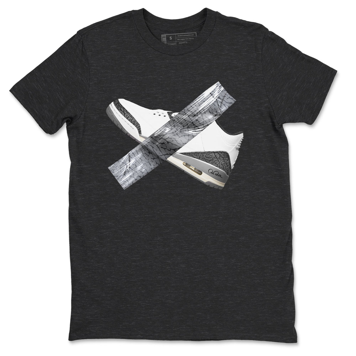 3s Cement Grey shirts to match jordans Duct Tape sneaker match tees Air Jordan 3 Cement Grey Drip Gear Zone unisex cotton Charcoal Heather 2 crew neck shirts